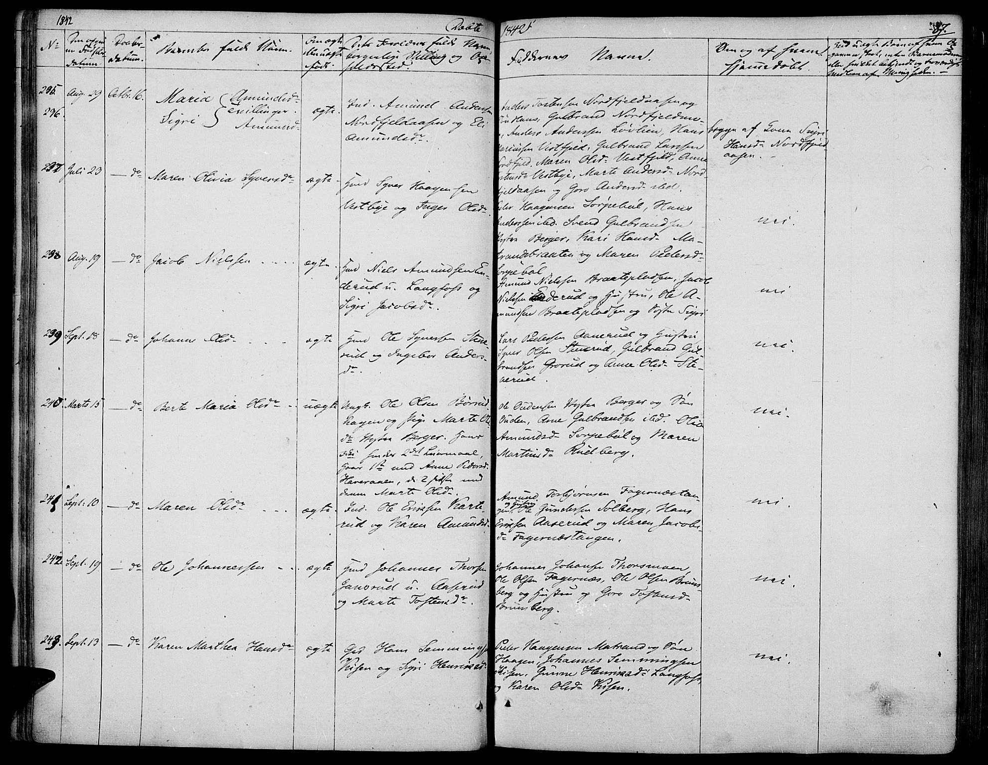 Vinger prestekontor, SAH/PREST-024/H/Ha/Haa/L0008: Parish register (official) no. 8, 1839-1847, p. 87