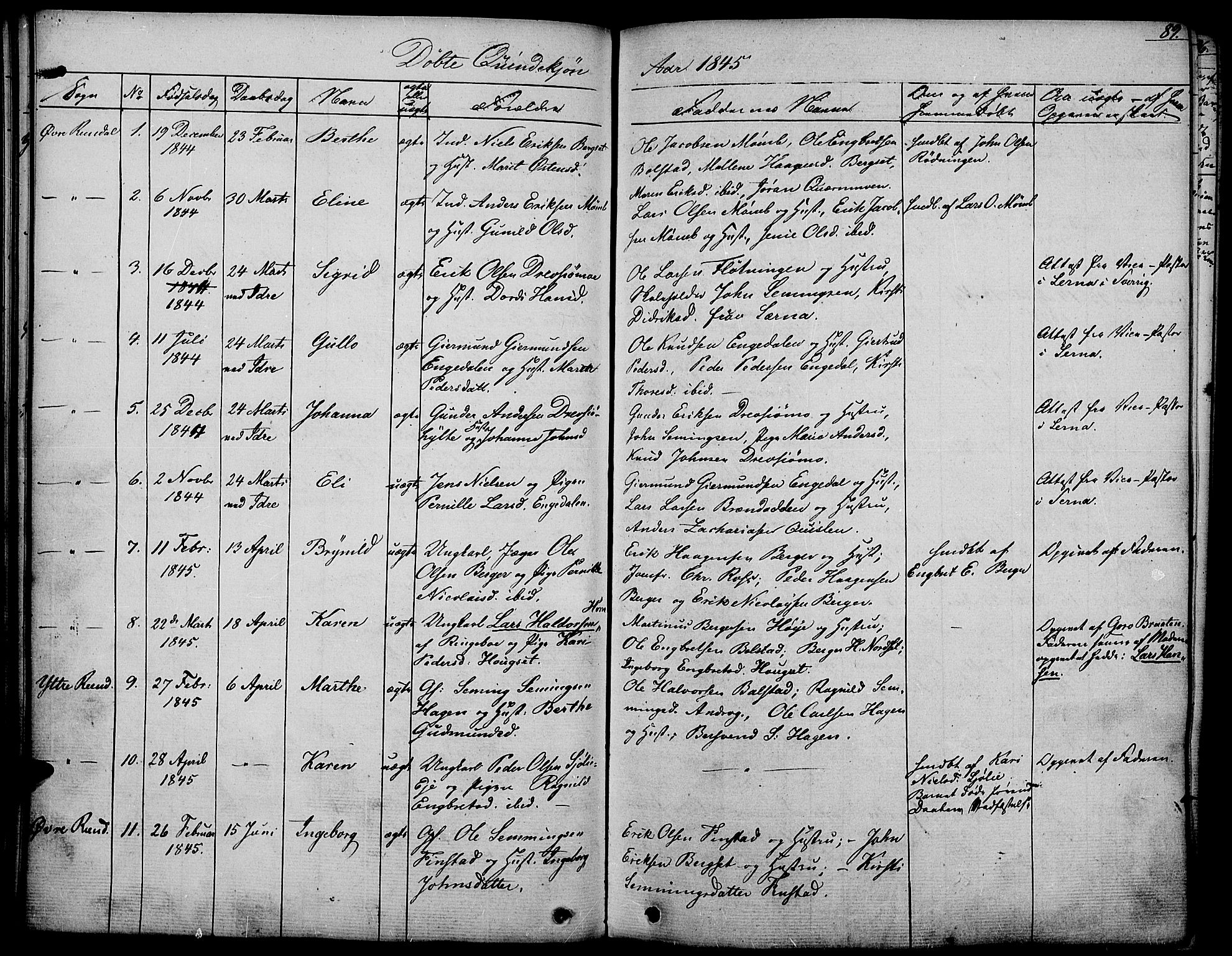 Rendalen prestekontor, AV/SAH-PREST-054/H/Ha/Haa/L0004: Parish register (official) no. 4, 1829-1852, p. 89