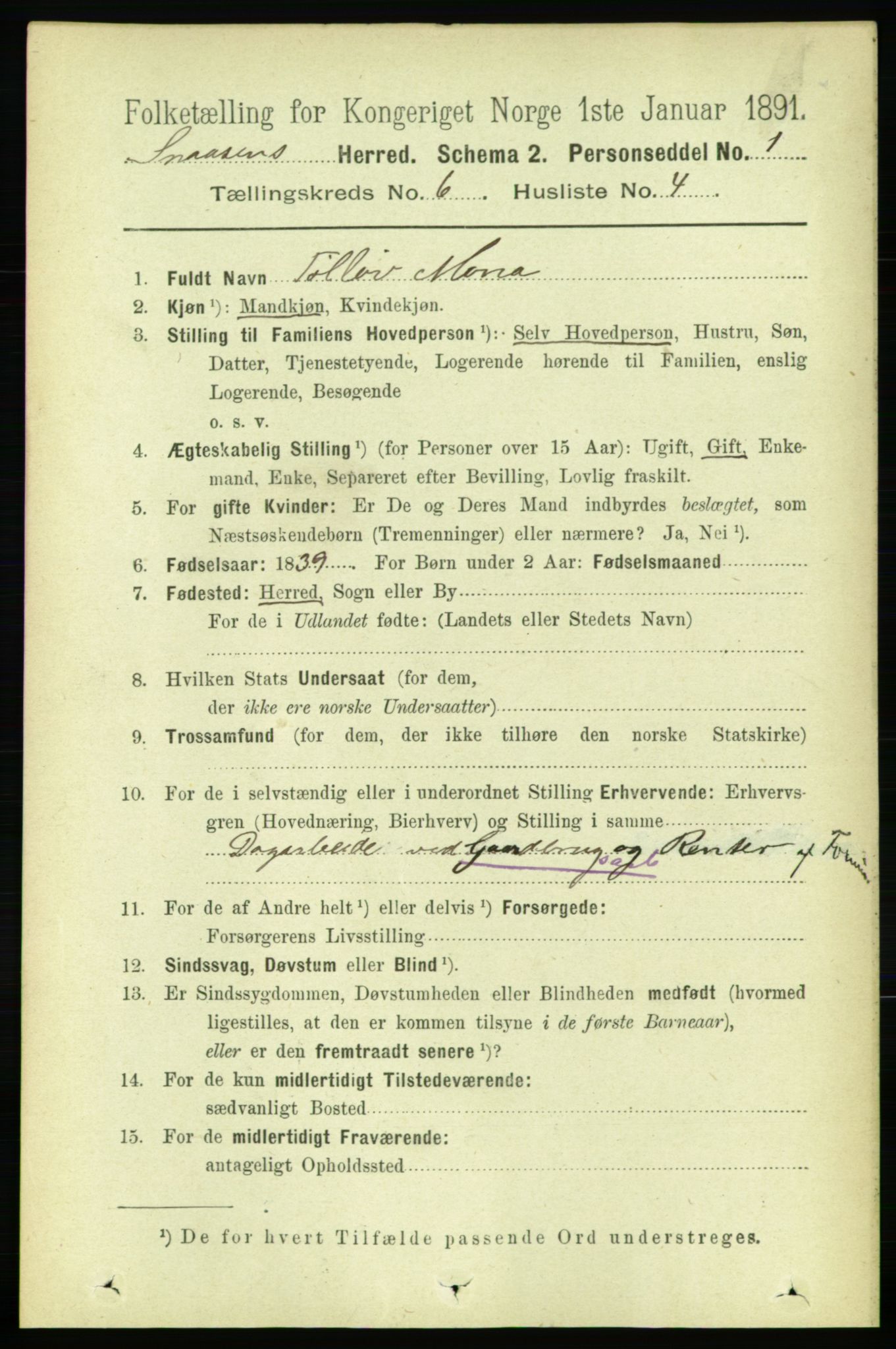 RA, 1891 census for 1736 Snåsa, 1891, p. 1914