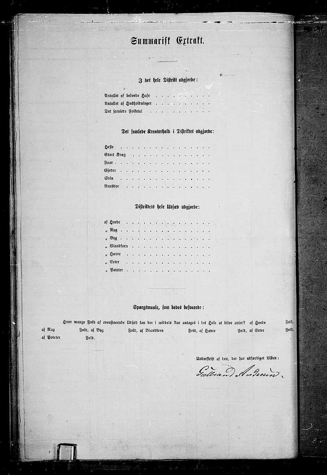 RA, 1865 census for Land, 1865, p. 40