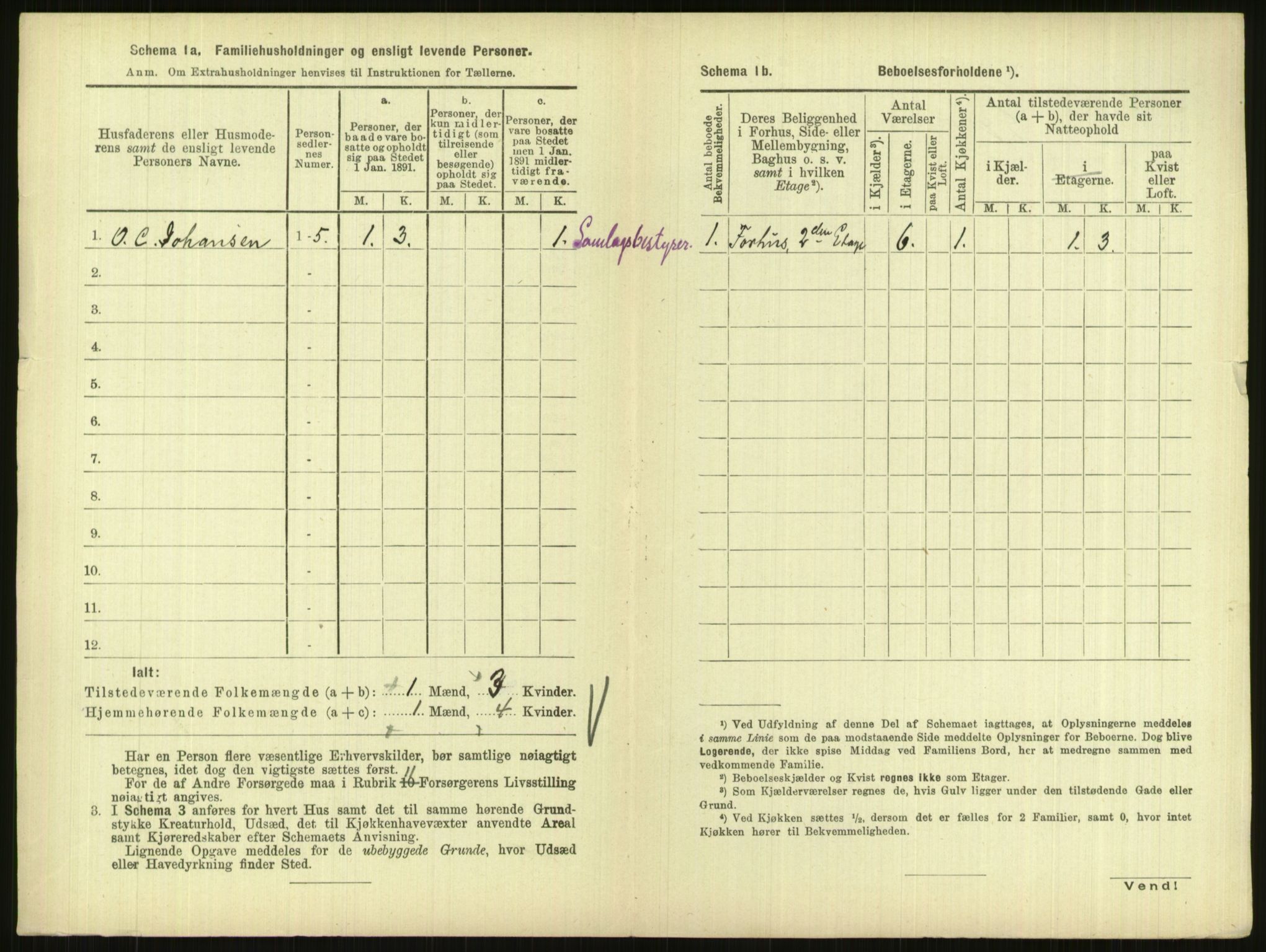 RA, 1891 census for 1001 Kristiansand, 1891, p. 913