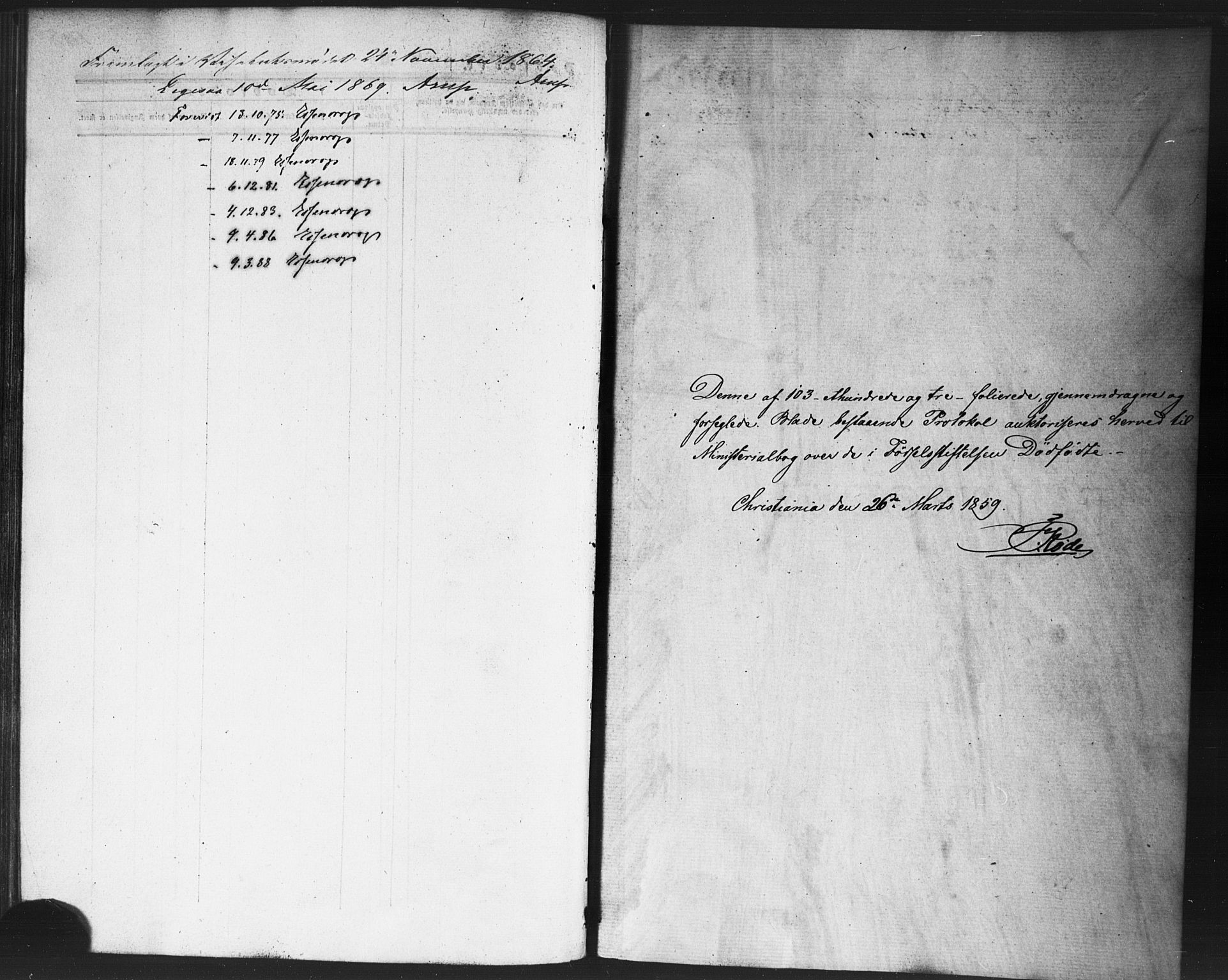 Rikshospitalet prestekontor Kirkebøker, SAO/A-10309b/F/L0005: Parish register (official) no. 5, 1859-1887