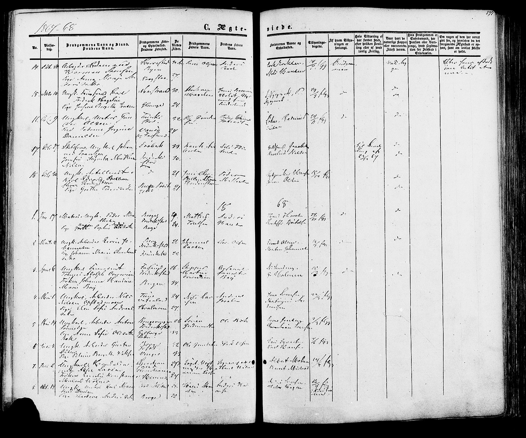Fredrikstad prestekontor Kirkebøker, SAO/A-11082/F/Fa/L0006: Parish register (official) no. 6, 1857-1878, p. 271