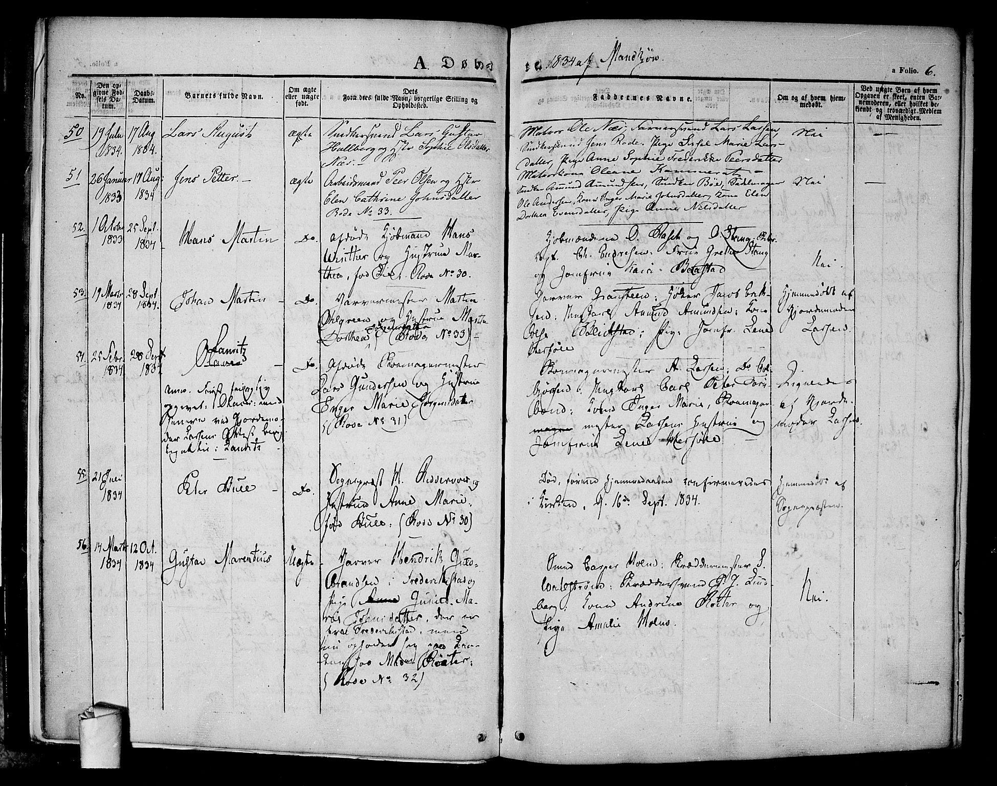 Halden prestekontor Kirkebøker, AV/SAO-A-10909/F/Fa/L0005: Parish register (official) no. I 5, 1834-1845, p. 6