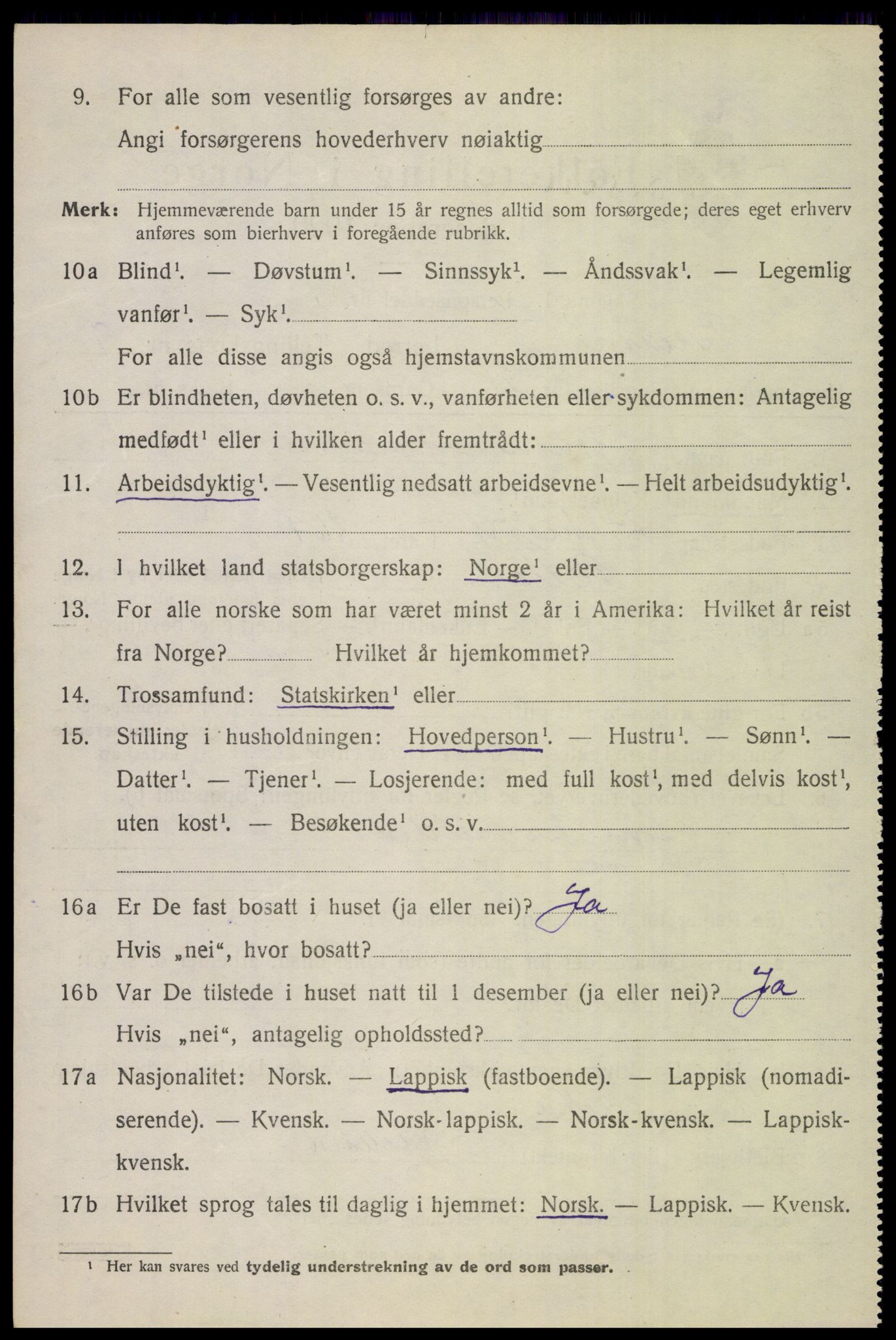 SAT, 1920 census for Beiarn, 1920, p. 4539