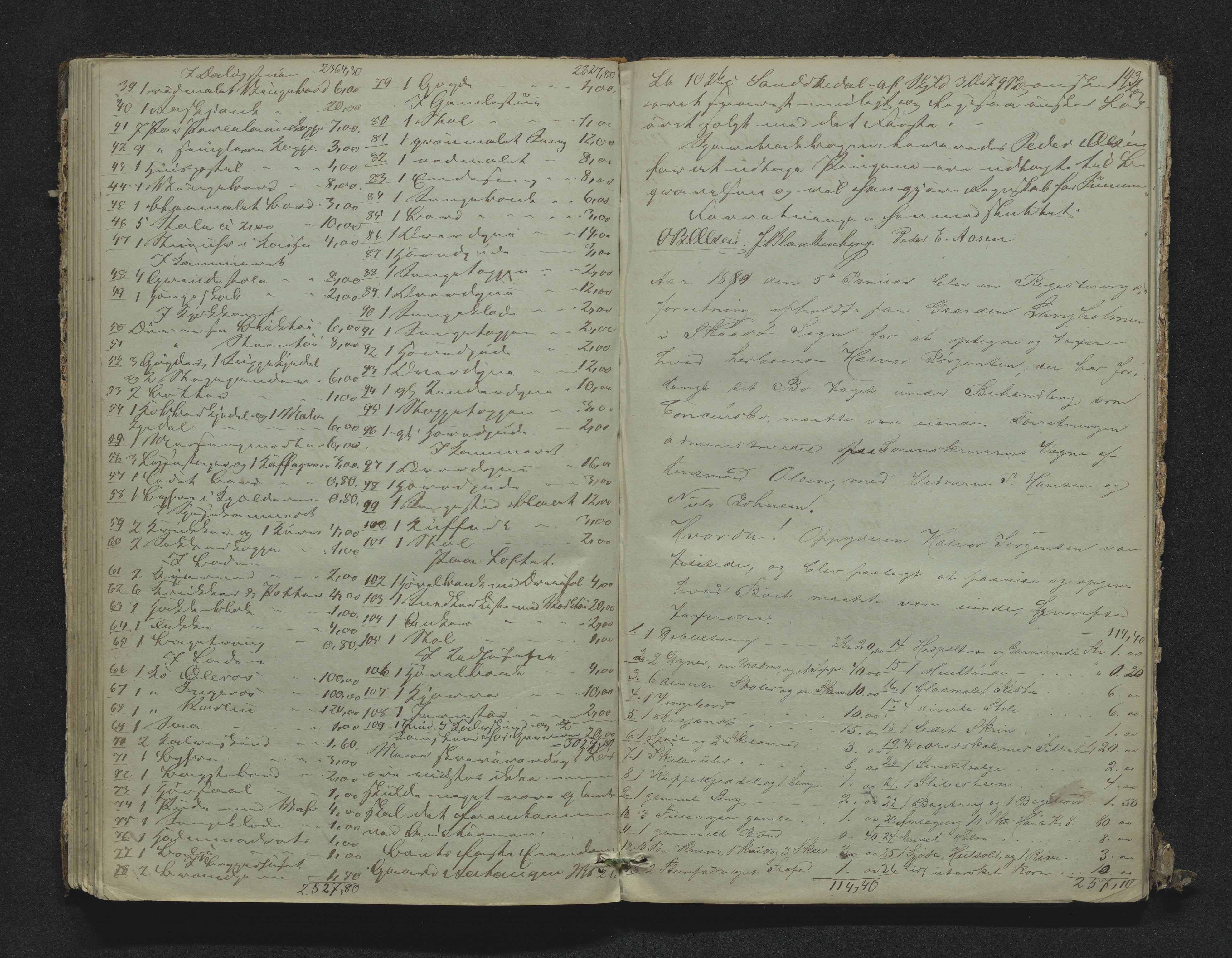 Bamble sorenskriveri, AV/SAKO-A-214/H/Hb/Hbb/Hbbd/L0001: Skifteregistreringsprotokoll, 1847-1887, p. 142-143