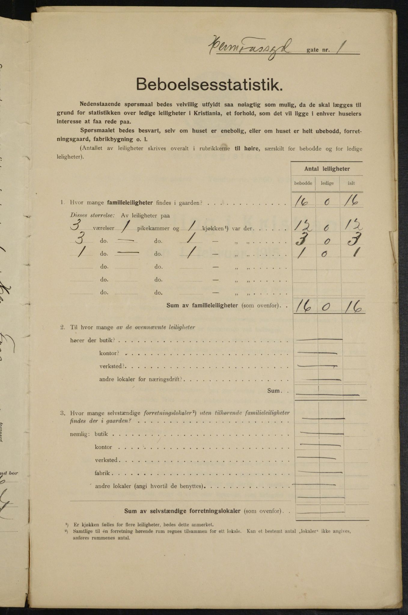 OBA, Municipal Census 1915 for Kristiania, 1915, p. 38131