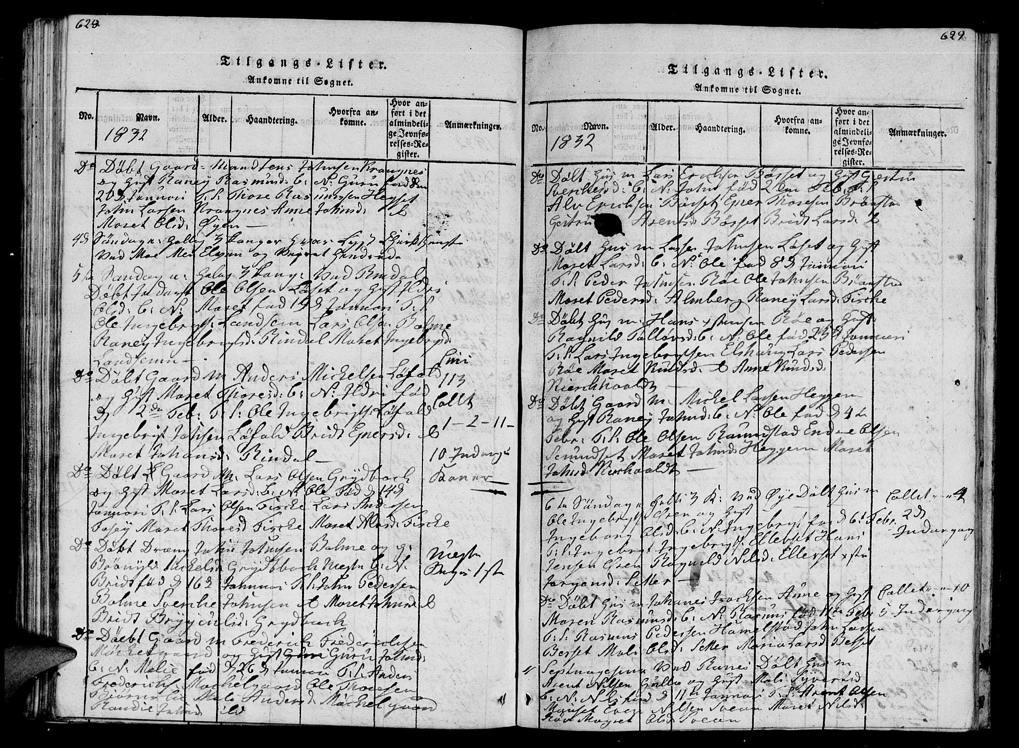 Ministerialprotokoller, klokkerbøker og fødselsregistre - Møre og Romsdal, AV/SAT-A-1454/595/L1050: Parish register (copy) no. 595C02, 1819-1834, p. 628-629