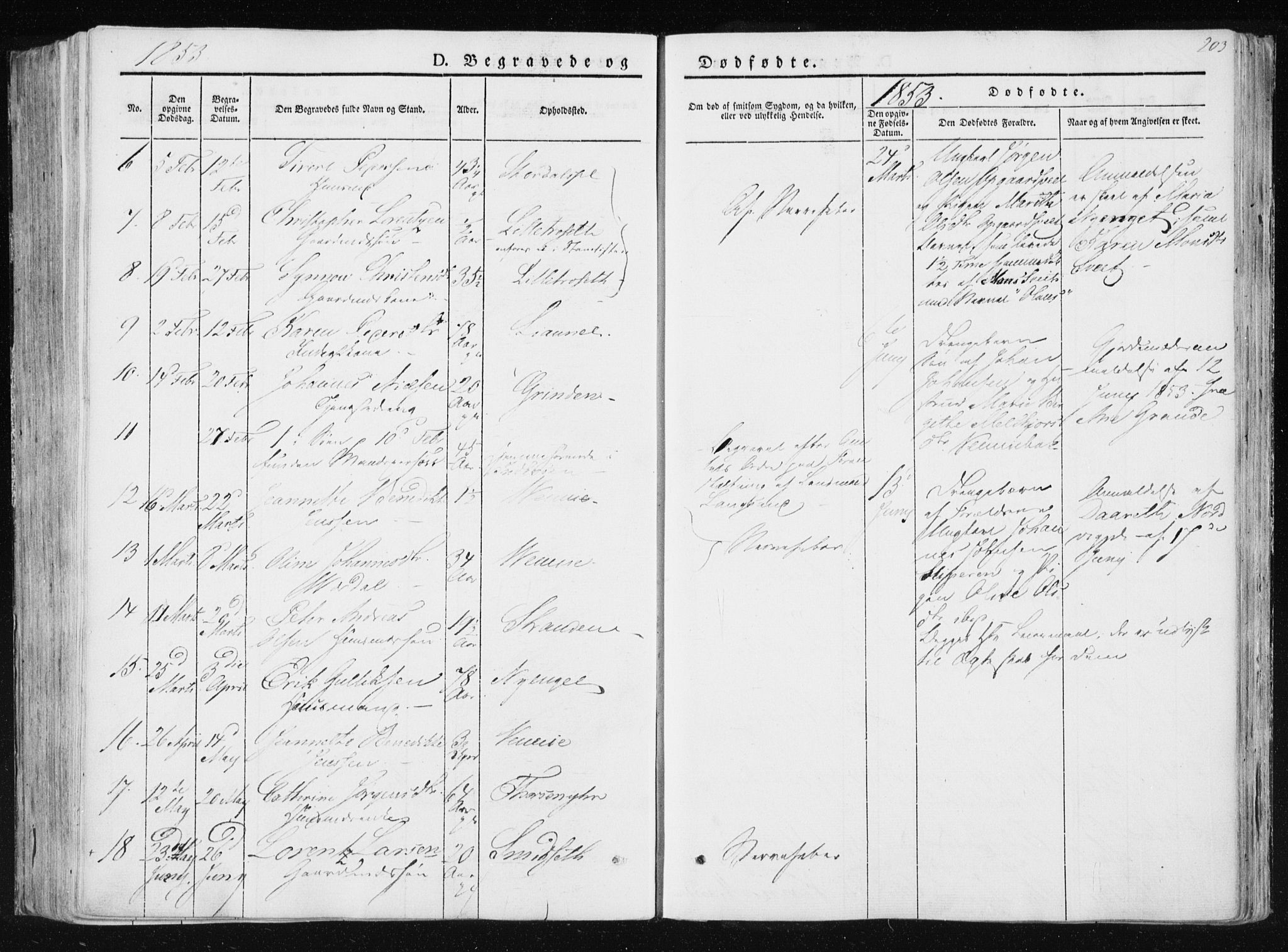 Ministerialprotokoller, klokkerbøker og fødselsregistre - Nord-Trøndelag, SAT/A-1458/733/L0323: Parish register (official) no. 733A02, 1843-1870, p. 203