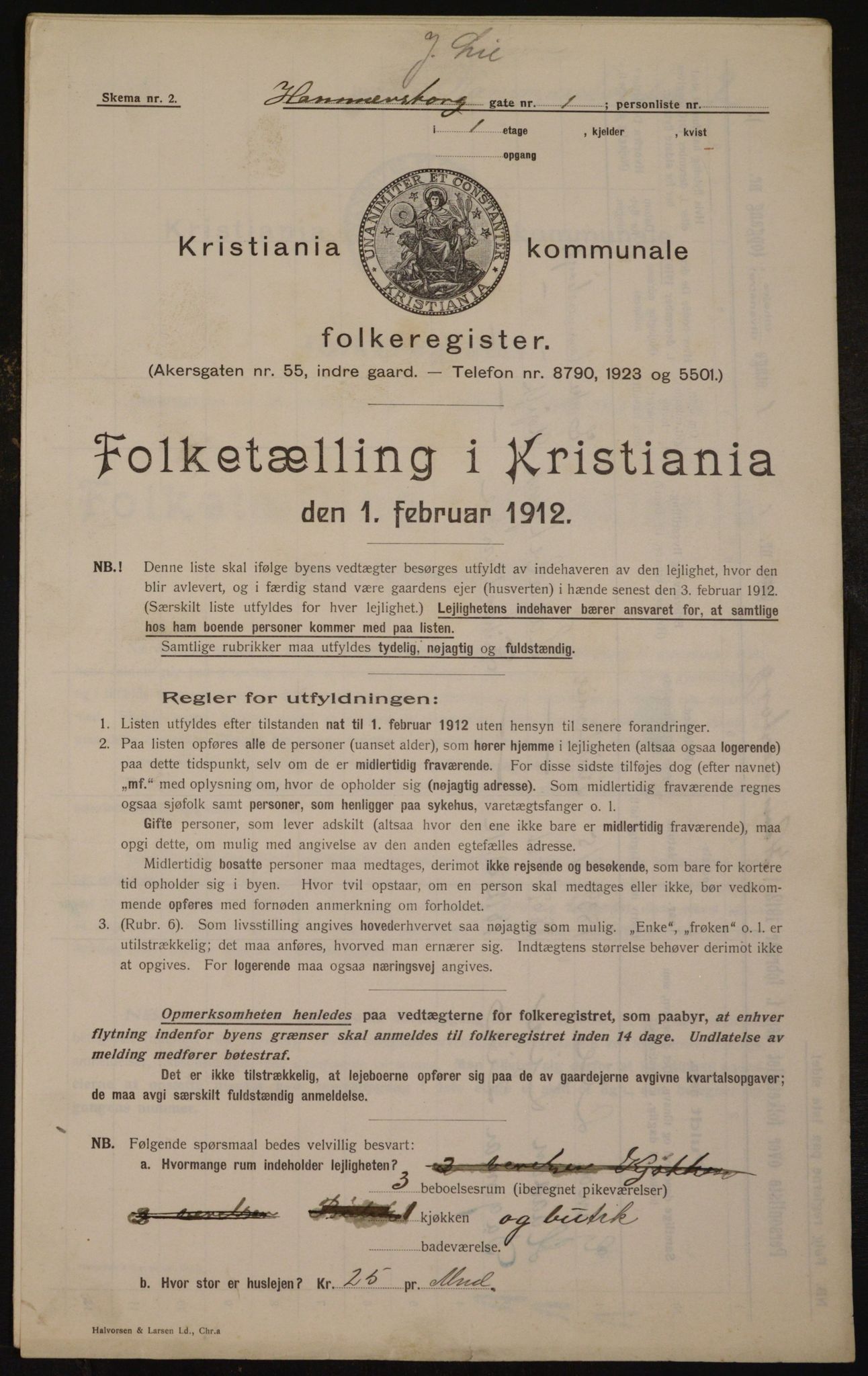 OBA, Municipal Census 1912 for Kristiania, 1912, p. 34357