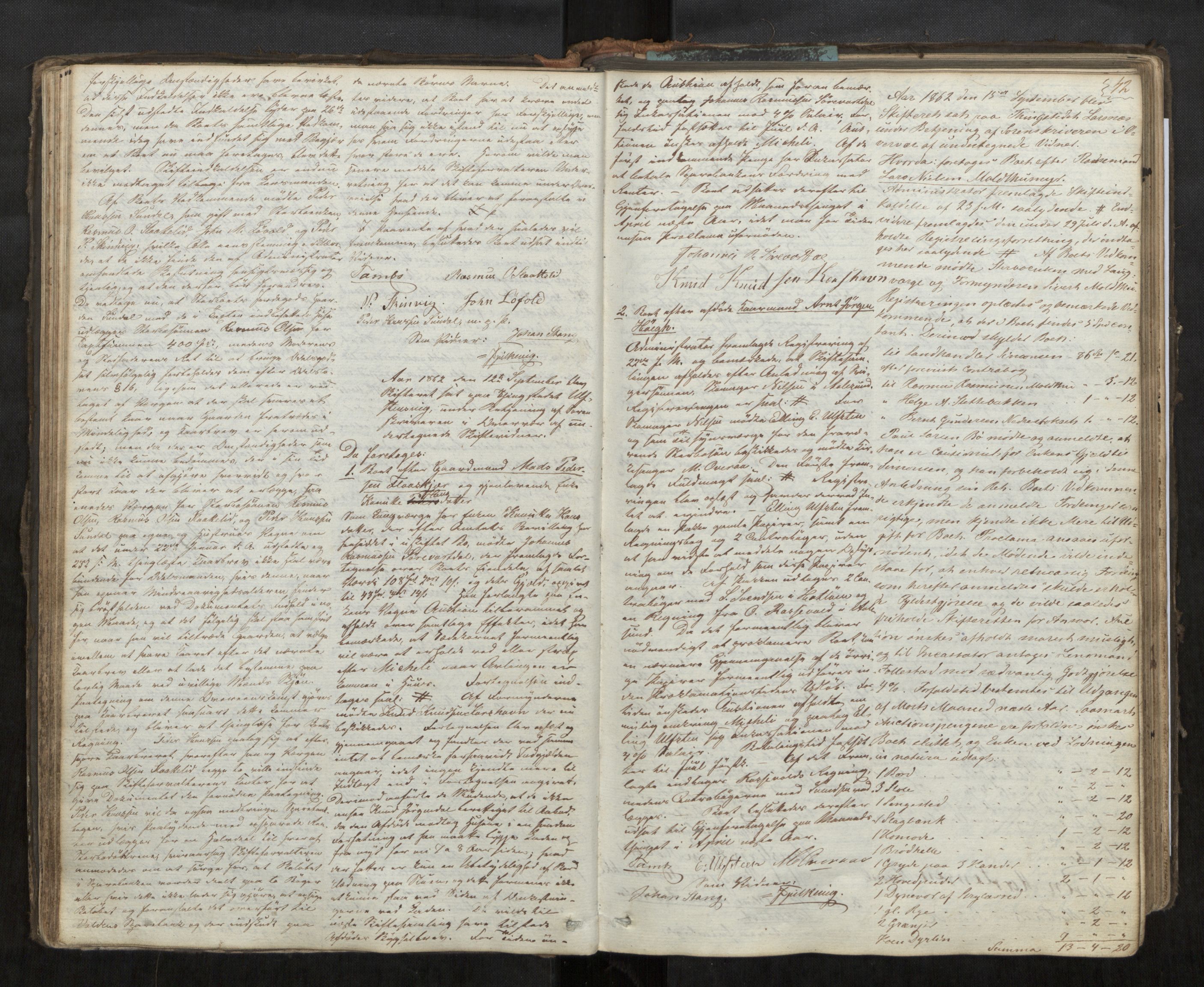 Søre Sunnmøre sorenskriveri, AV/SAT-A-4122/1/3/3B/L0003: Skiftebehandlings- / Skifteforhandlingsprotokollar, 1861-1876, p. 42