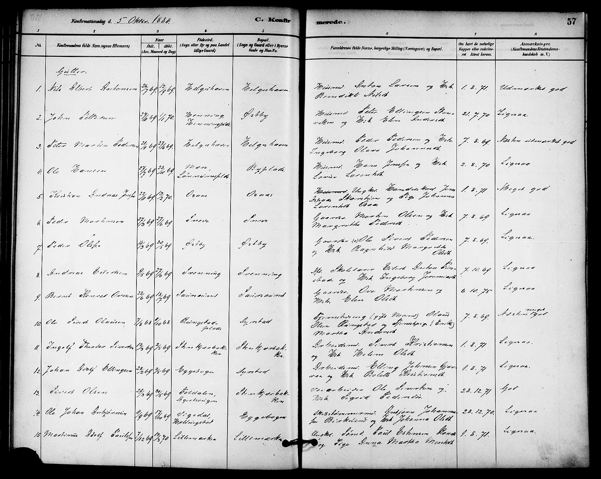 Ministerialprotokoller, klokkerbøker og fødselsregistre - Nord-Trøndelag, SAT/A-1458/740/L0378: Parish register (official) no. 740A01, 1881-1895, p. 57