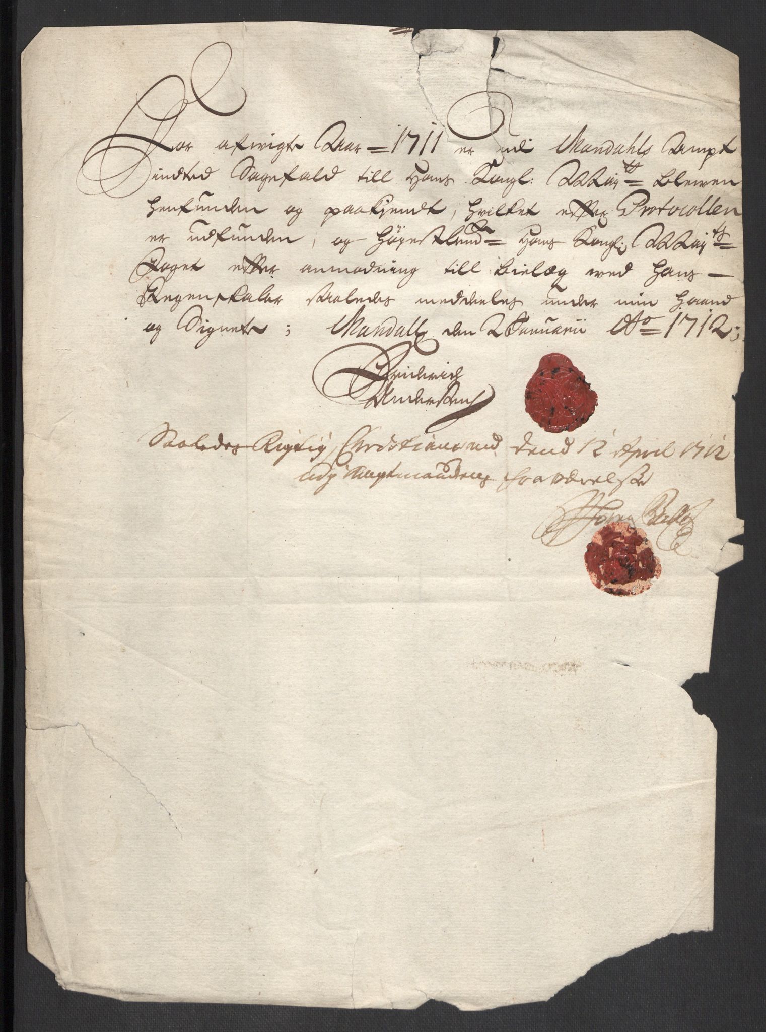 Rentekammeret inntil 1814, Reviderte regnskaper, Fogderegnskap, RA/EA-4092/R43/L2554: Fogderegnskap Lista og Mandal, 1711, p. 243