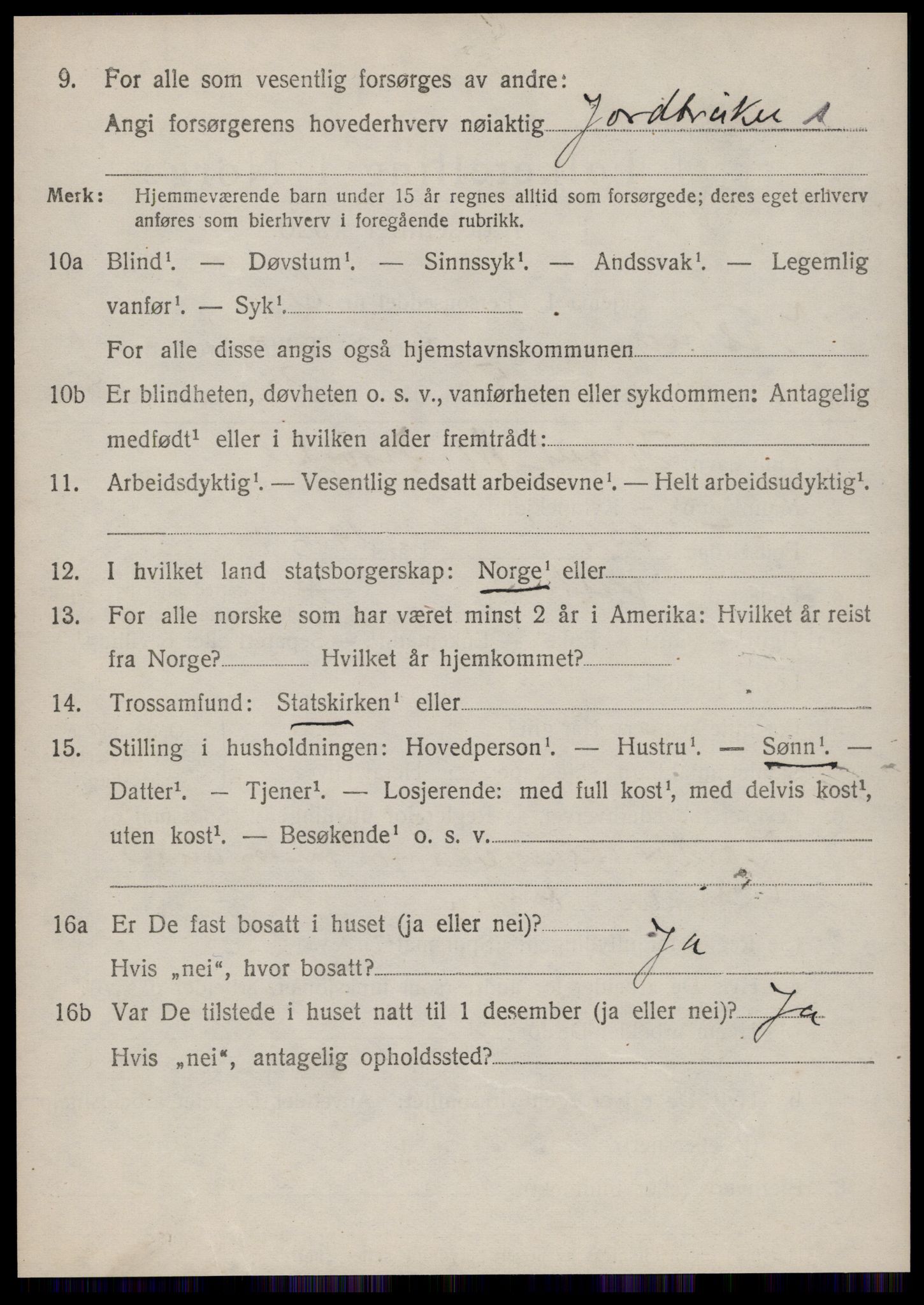 SAT, 1920 census for Vestnes, 1920, p. 1892