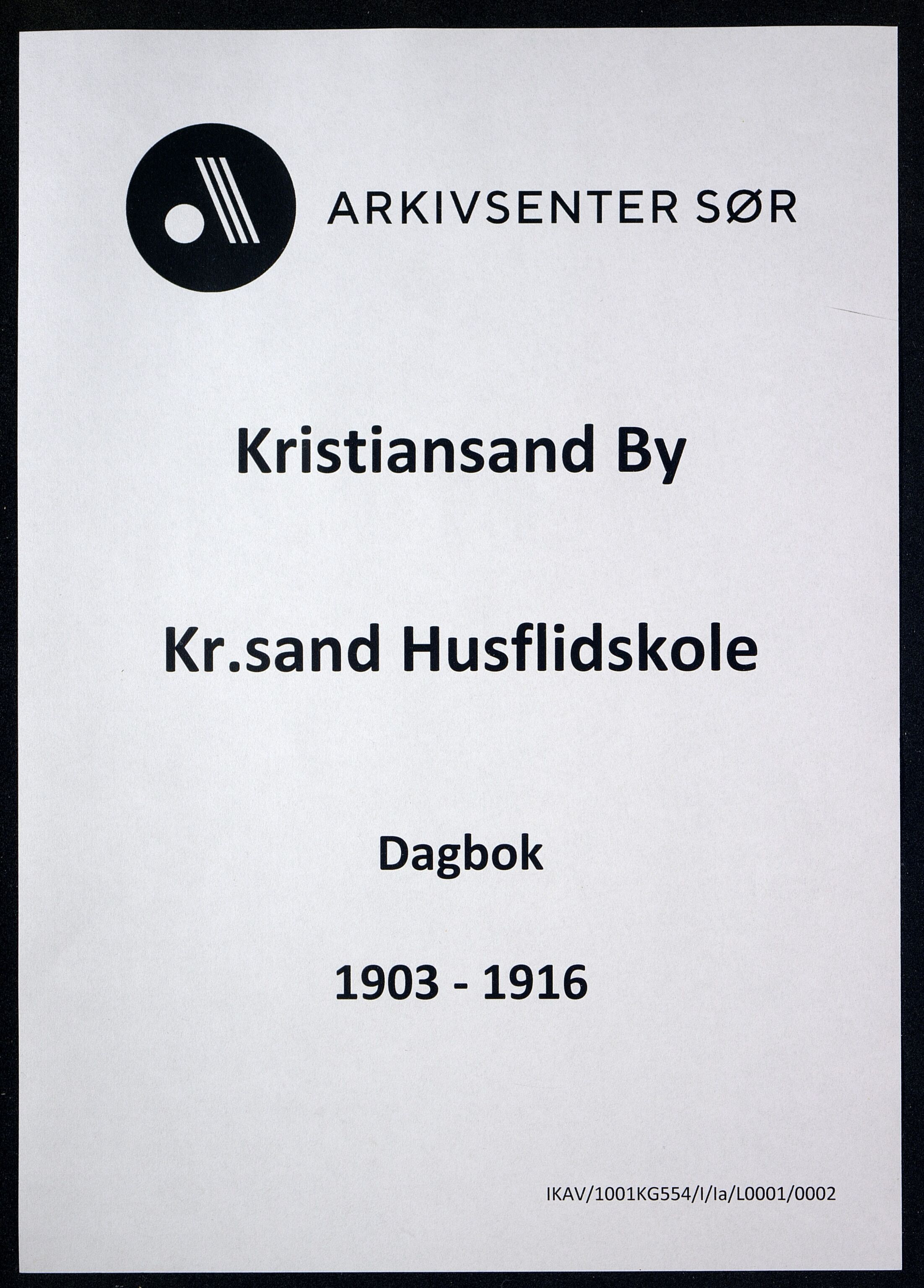 Kristiansand By - Kr.Sand Kvindelige Håndgjernings- og Tegneskole/ Kr.Sand Kvindelige Industriskole/ Husflidskolen, ARKSOR/1001KG554/I/Ia/L0001/0002: Dagbøker, linsøm / Dagbok, 1903-1916