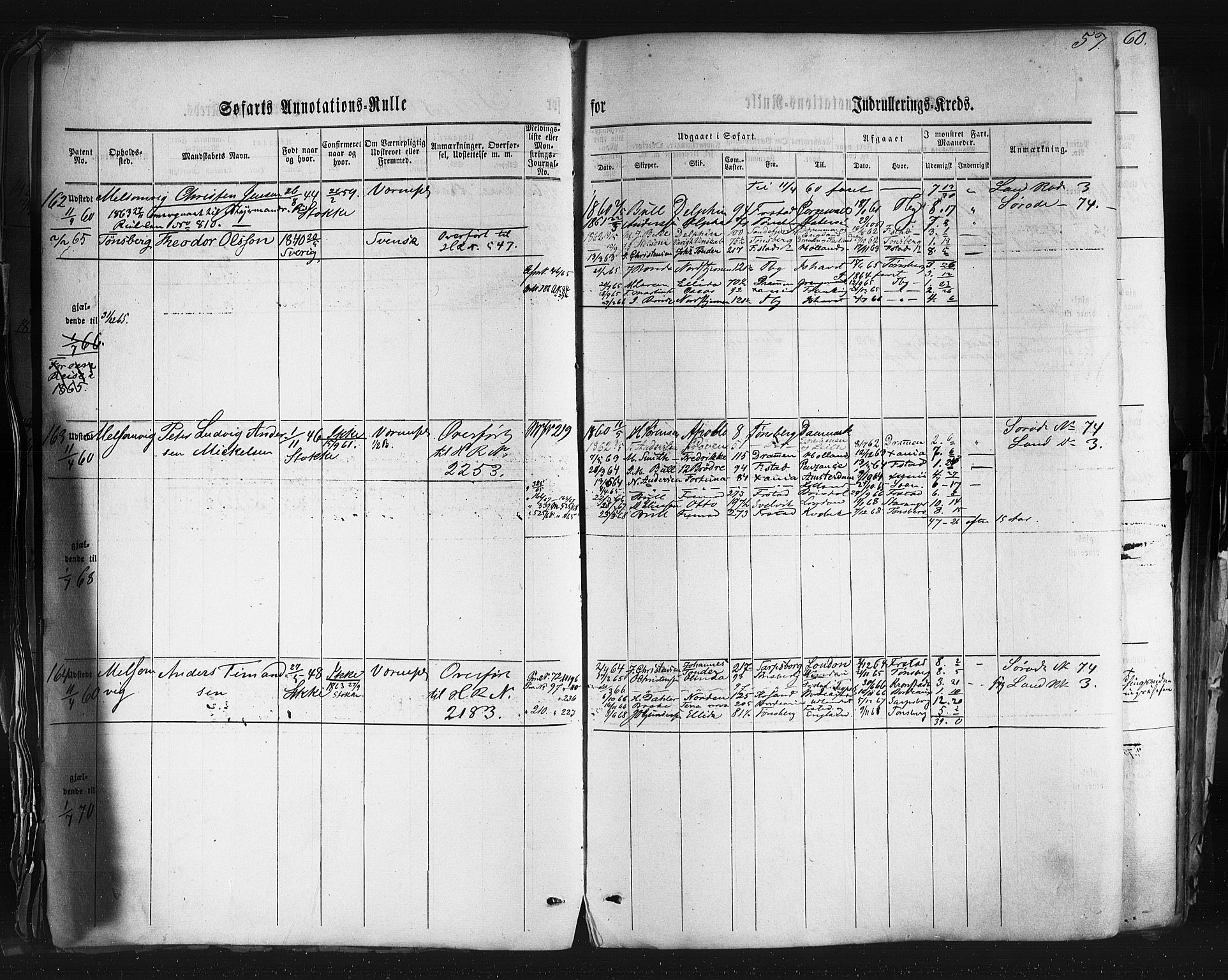 Tønsberg innrulleringskontor, AV/SAKO-A-786/F/Fb/L0001: Annotasjonsrulle Patent nr. 1-1724, 1860-1868, p. 62