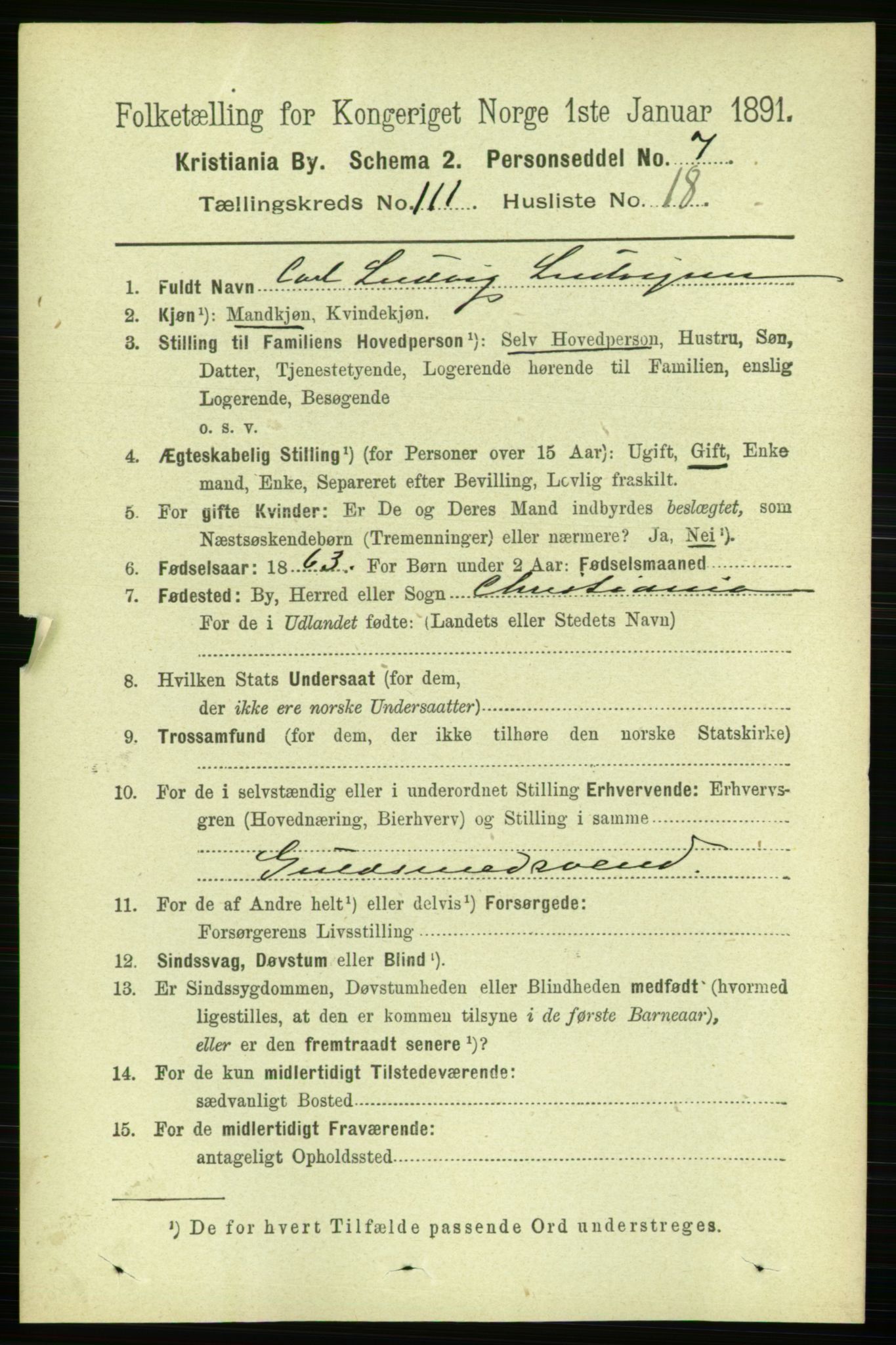 RA, 1891 census for 0301 Kristiania, 1891, p. 58354