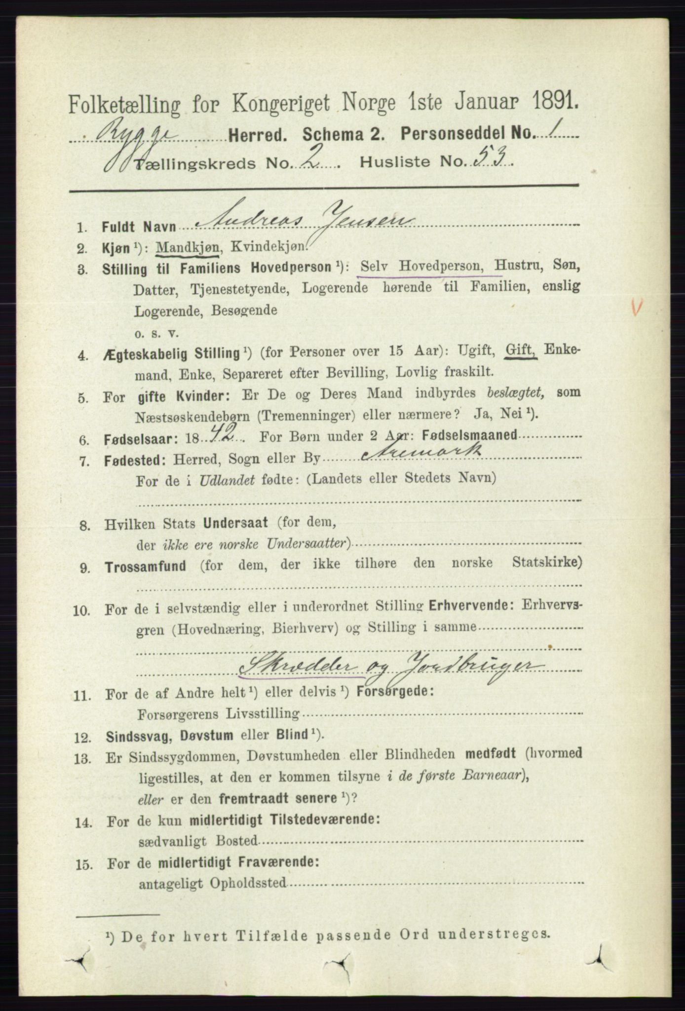 RA, 1891 census for 0136 Rygge, 1891, p. 1332