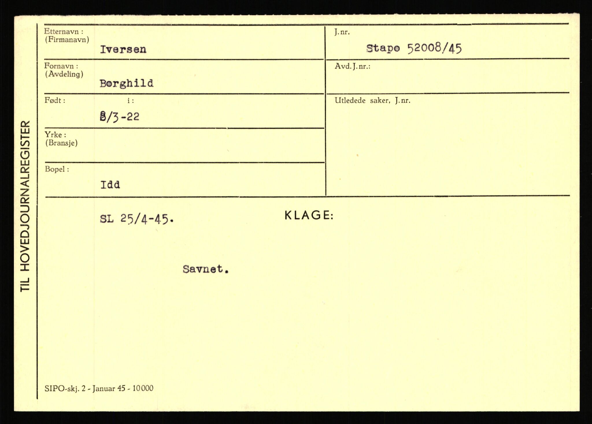 Statspolitiet - Hovedkontoret / Osloavdelingen, AV/RA-S-1329/C/Ca/L0007: Hol - Joelsen, 1943-1945, p. 2646