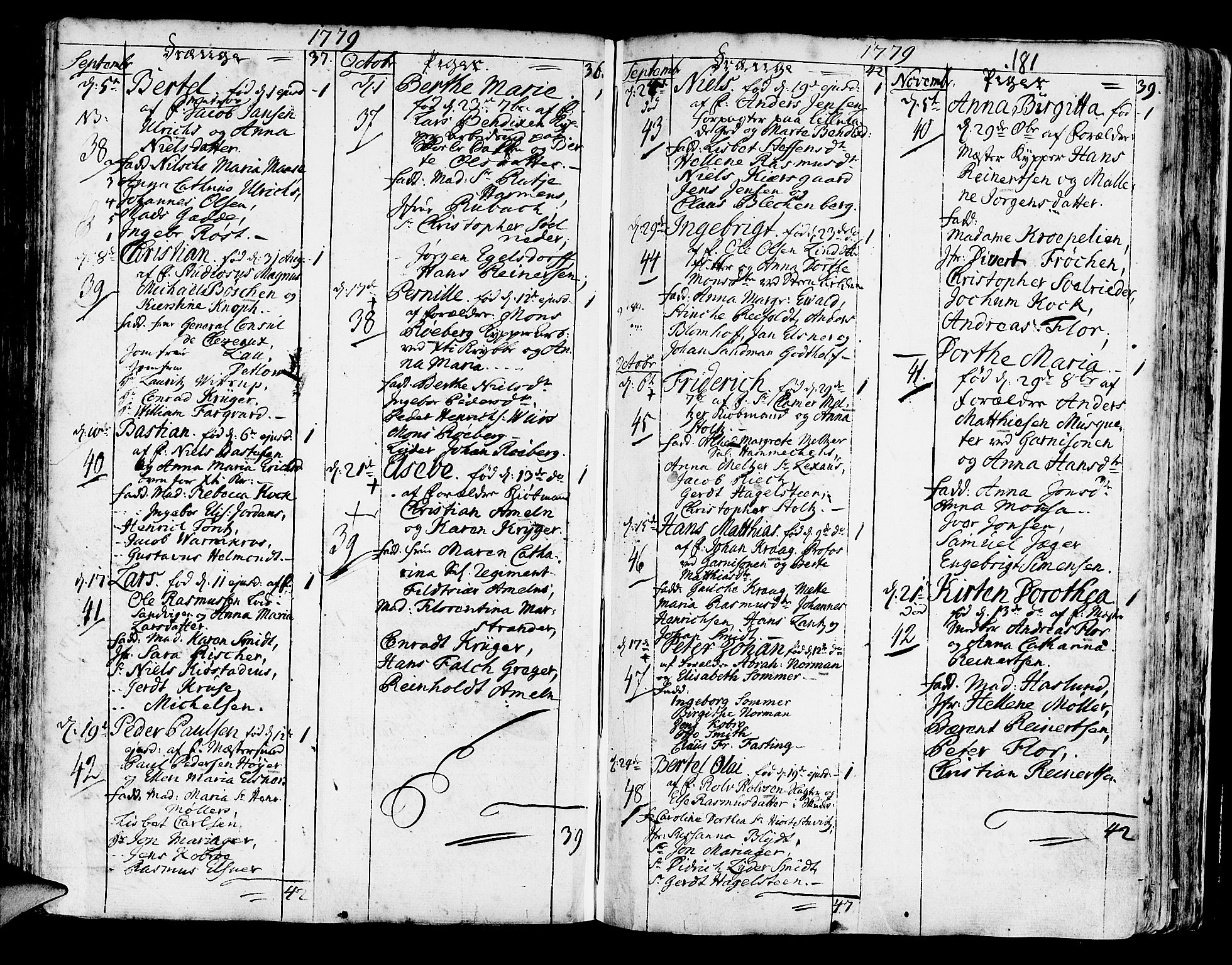 Korskirken sokneprestembete, SAB/A-76101/H/Haa/L0005: Parish register (official) no. A 5, 1751-1789, p. 181