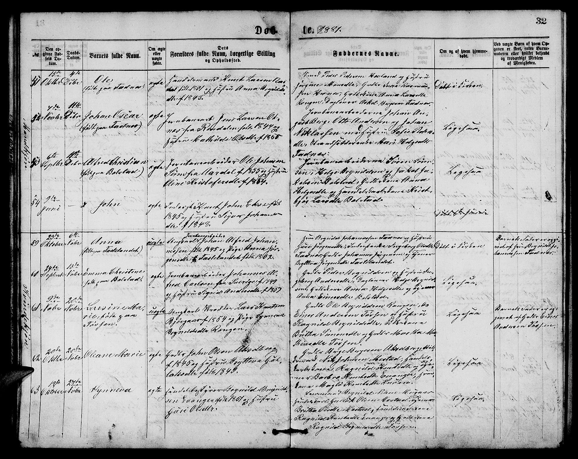 Evanger sokneprestembete, SAB/A-99924: Parish register (copy) no. A 3, 1875-1887, p. 32