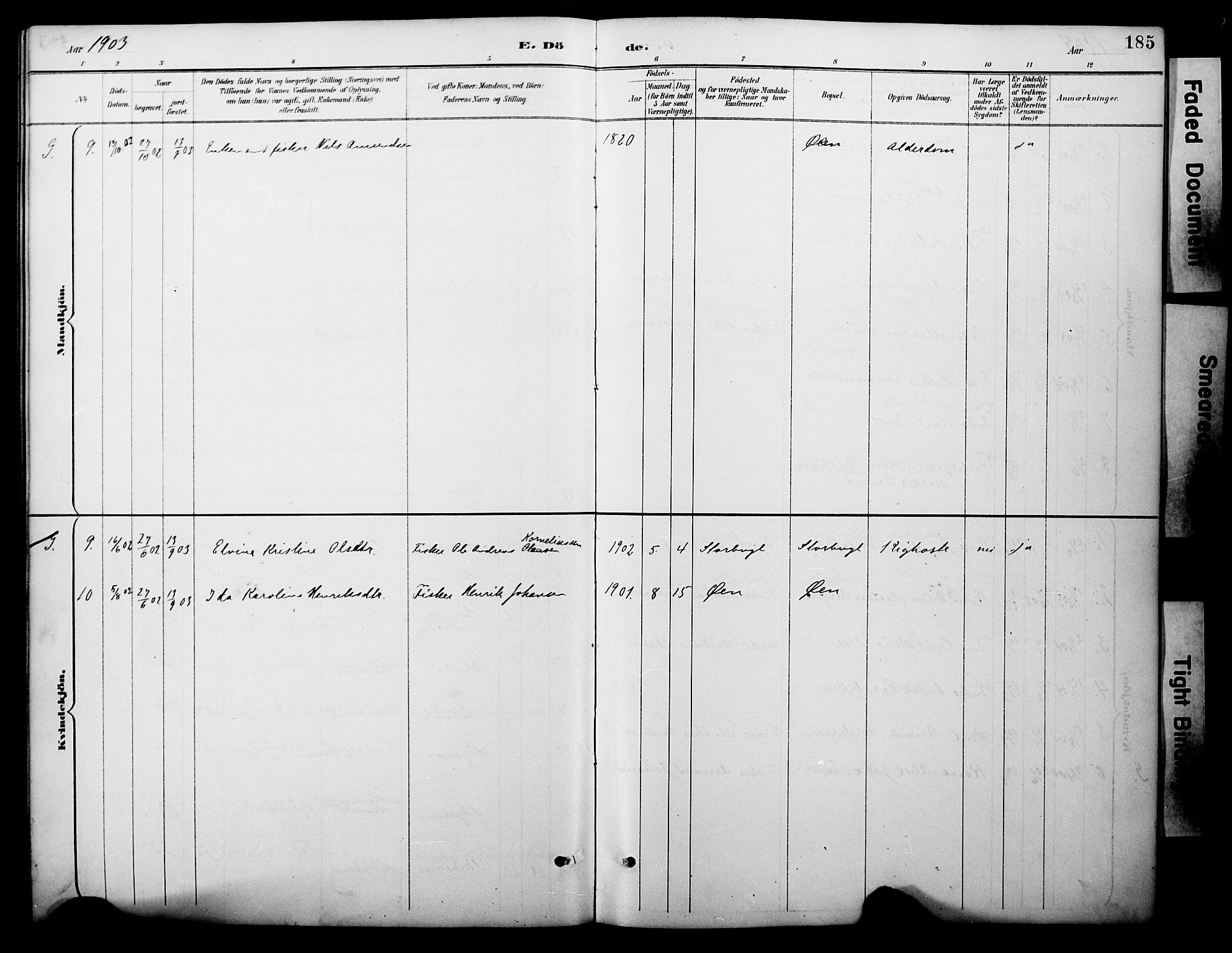 Loppa sokneprestkontor, AV/SATØ-S-1339/H/Ha/L0008kirke: Parish register (official) no. 8, 1889-1907, p. 185