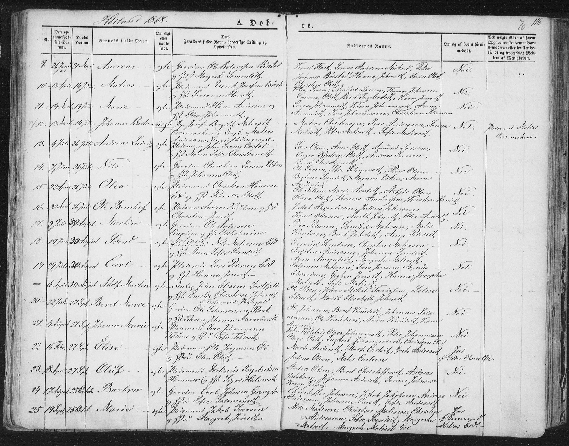 Ministerialprotokoller, klokkerbøker og fødselsregistre - Nord-Trøndelag, SAT/A-1458/758/L0513: Parish register (official) no. 758A02 /2, 1839-1868, p. 70