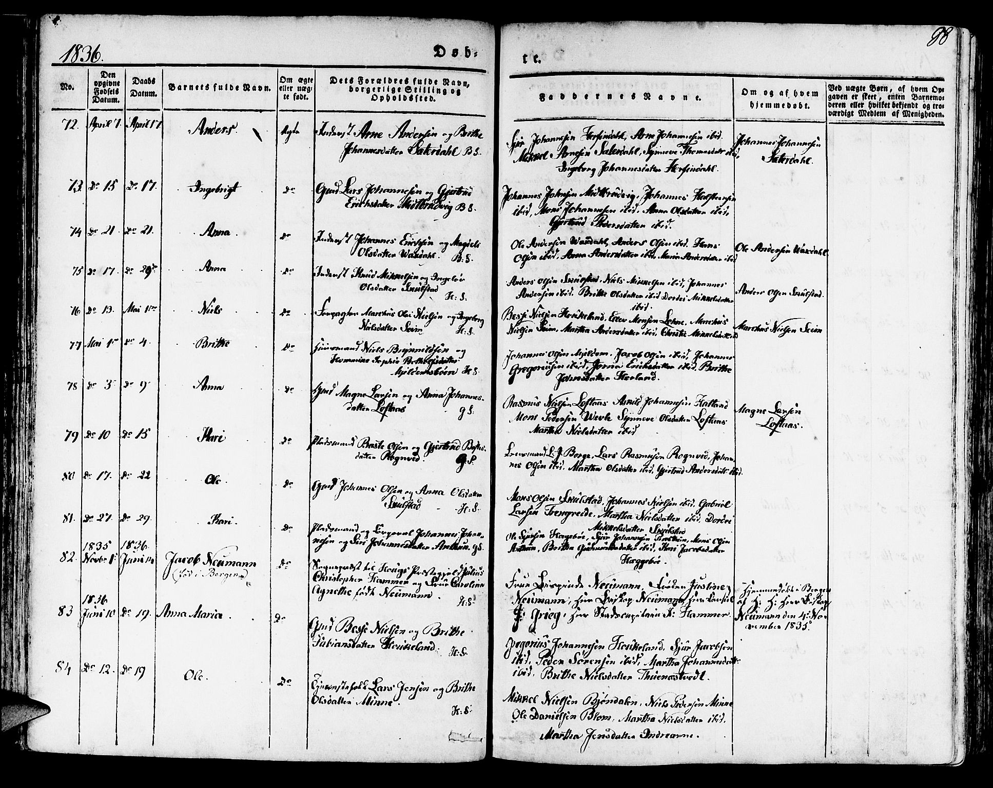 Haus sokneprestembete, AV/SAB-A-75601/H/Haa: Parish register (official) no. A 14, 1827-1838, p. 88