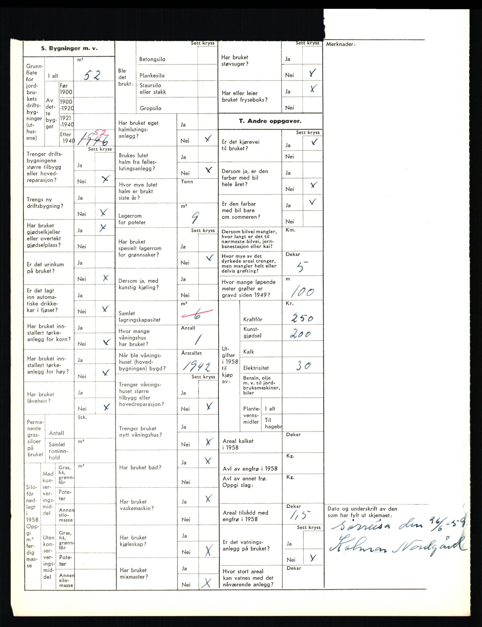 Statistisk sentralbyrå, Næringsøkonomiske emner, Jordbruk, skogbruk, jakt, fiske og fangst, AV/RA-S-2234/G/Gd/L0656: Troms: 1924 Målselv (kl. 0-3) og 1925 Sørreisa, 1959, p. 1467