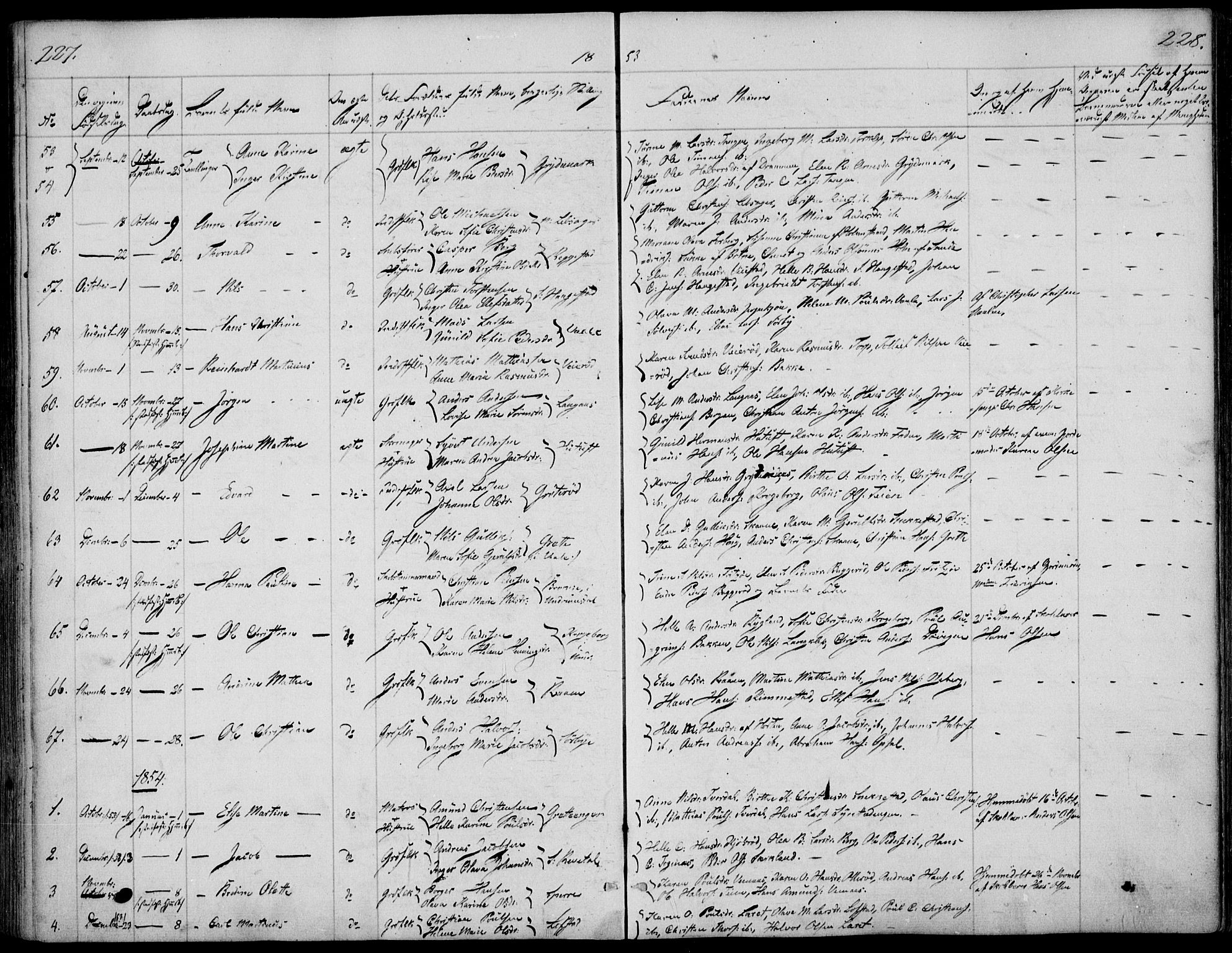 Våle kirkebøker, AV/SAKO-A-334/F/Fa/L0009a: Parish register (official) no. I 9A, 1839-1860, p. 227-228