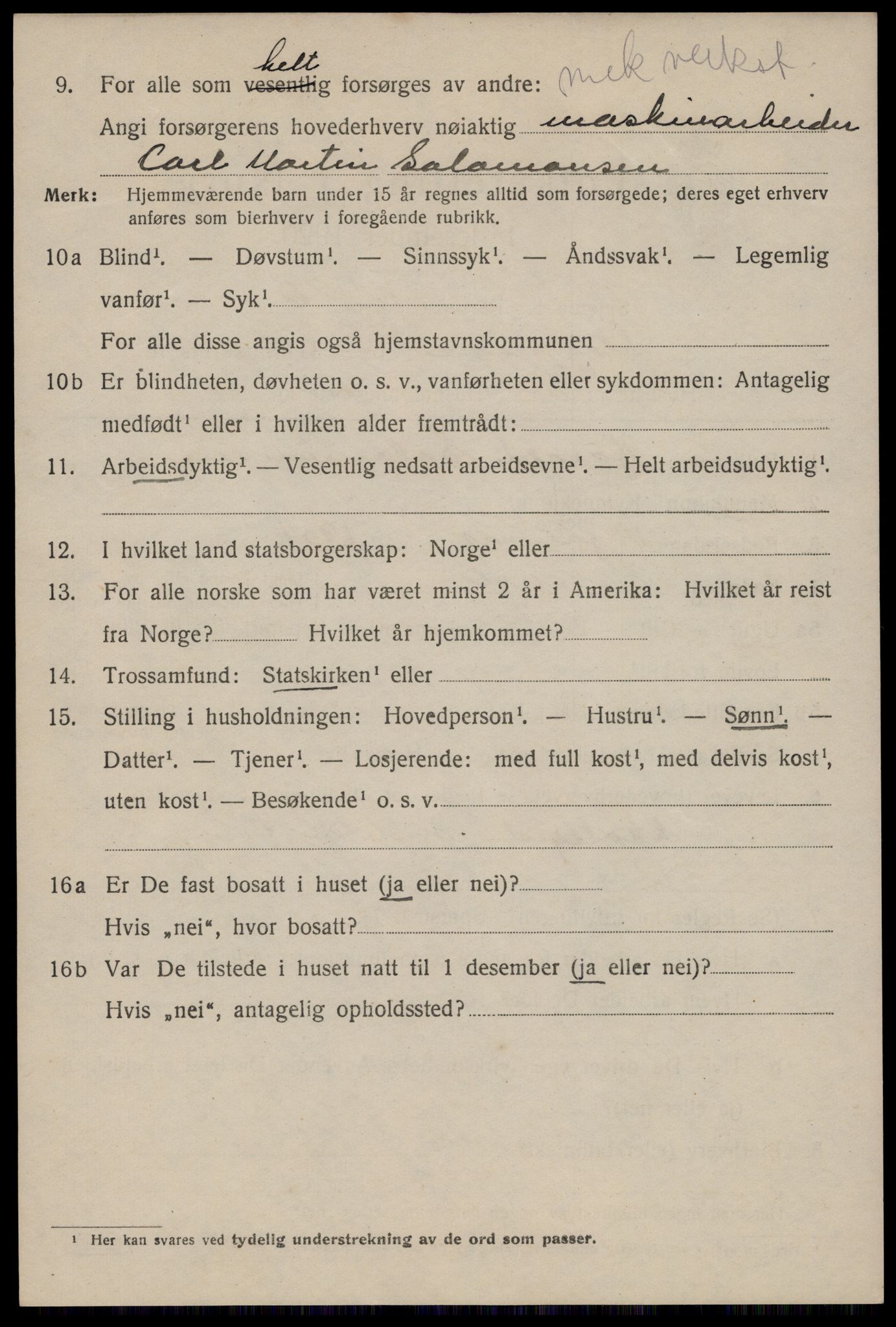 SAST, 1920 census for Stavanger, 1920, p. 93957