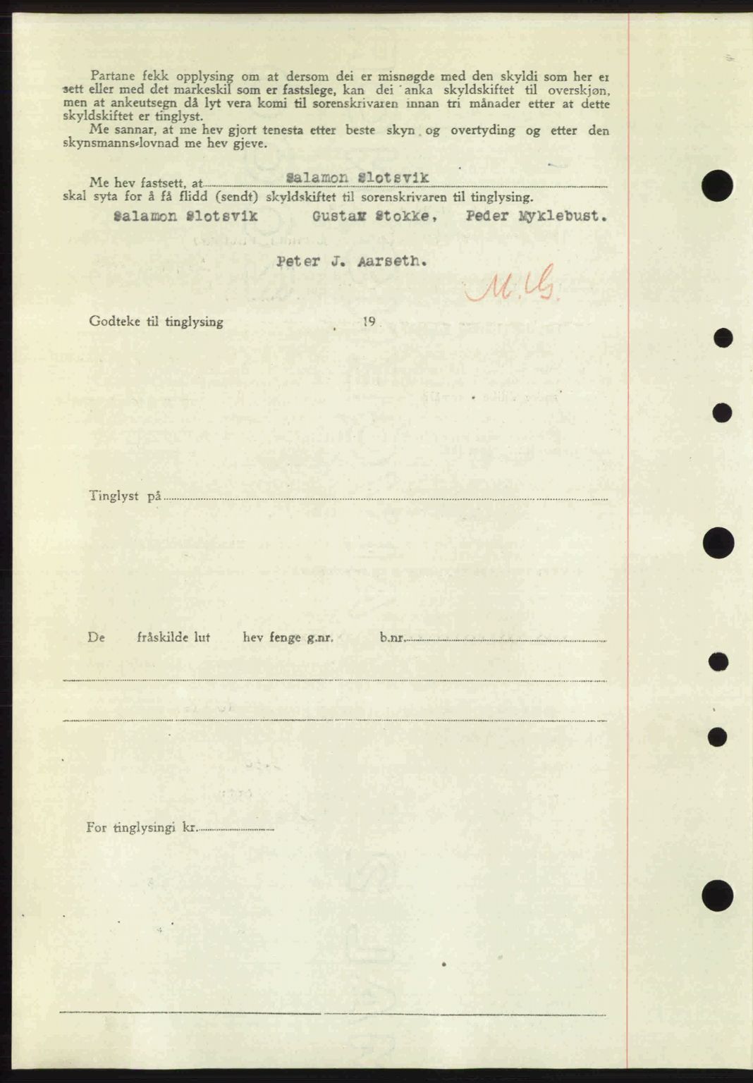 Nordre Sunnmøre sorenskriveri, AV/SAT-A-0006/1/2/2C/2Ca: Mortgage book no. A26, 1947-1948, Diary no: : 134/1948