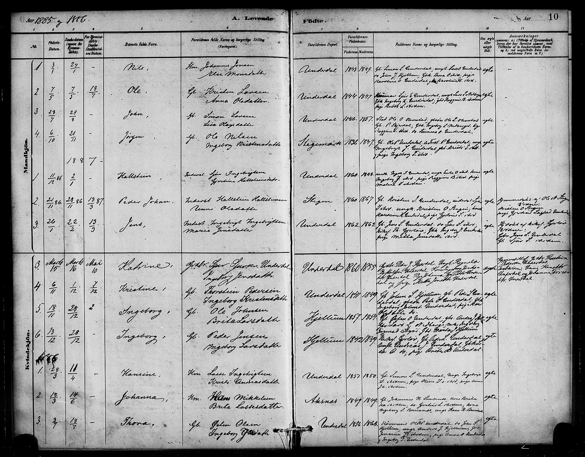 Aurland sokneprestembete, SAB/A-99937/H/Ha/Hae/L0001: Parish register (official) no. E 1, 1880-1907, p. 10