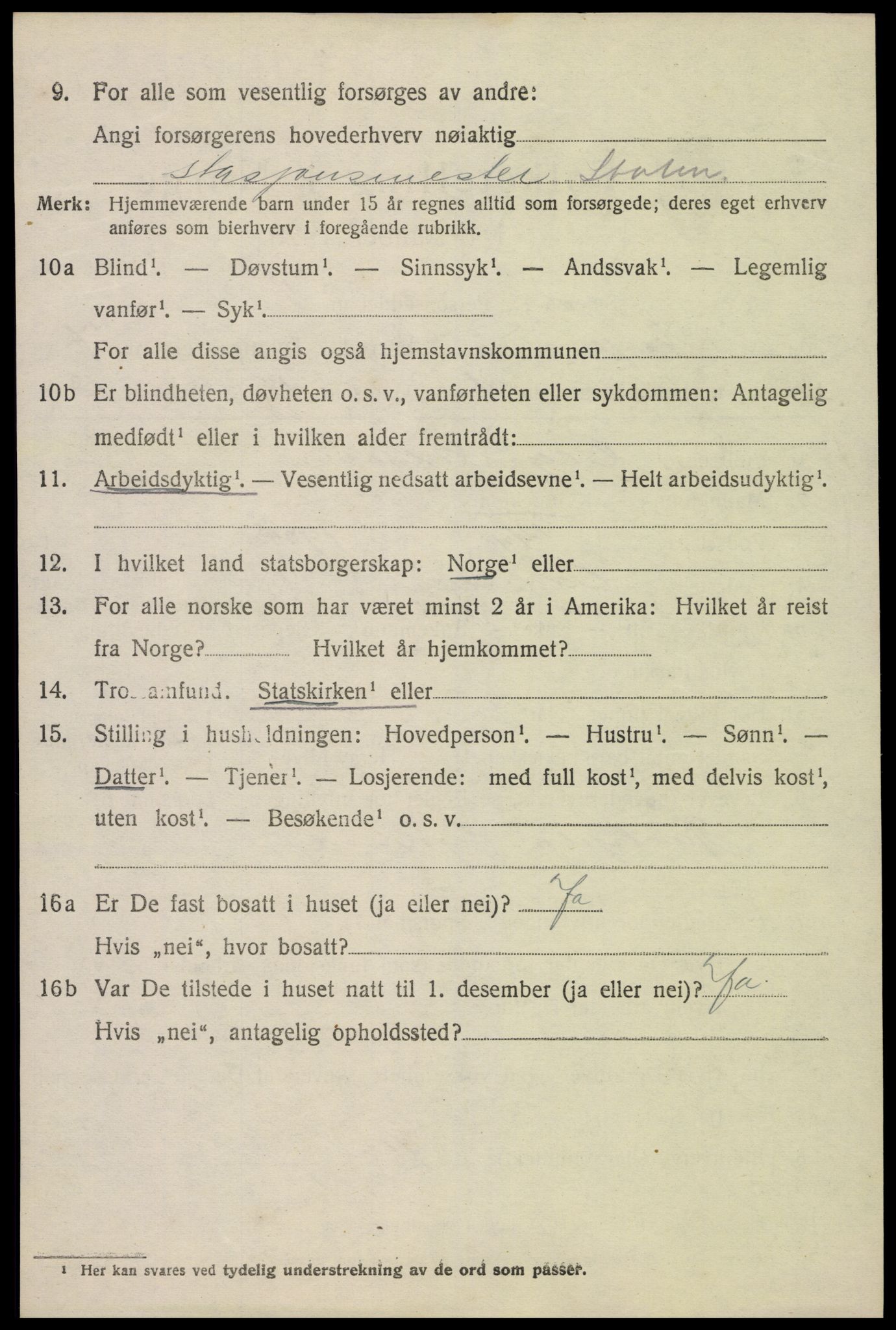 SAK, 1920 census for Evje, 1920, p. 2247