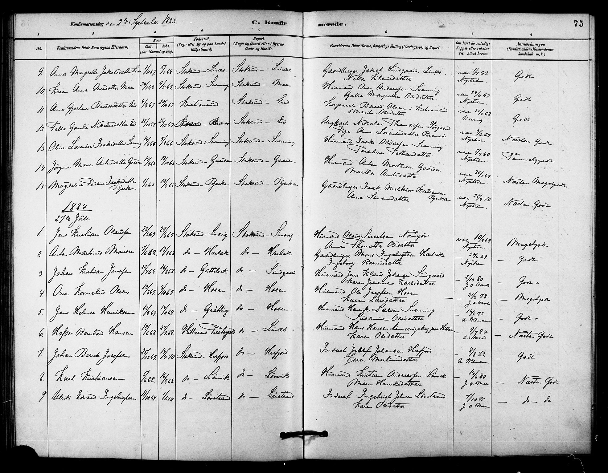 Ministerialprotokoller, klokkerbøker og fødselsregistre - Sør-Trøndelag, AV/SAT-A-1456/656/L0692: Parish register (official) no. 656A01, 1879-1893, p. 75