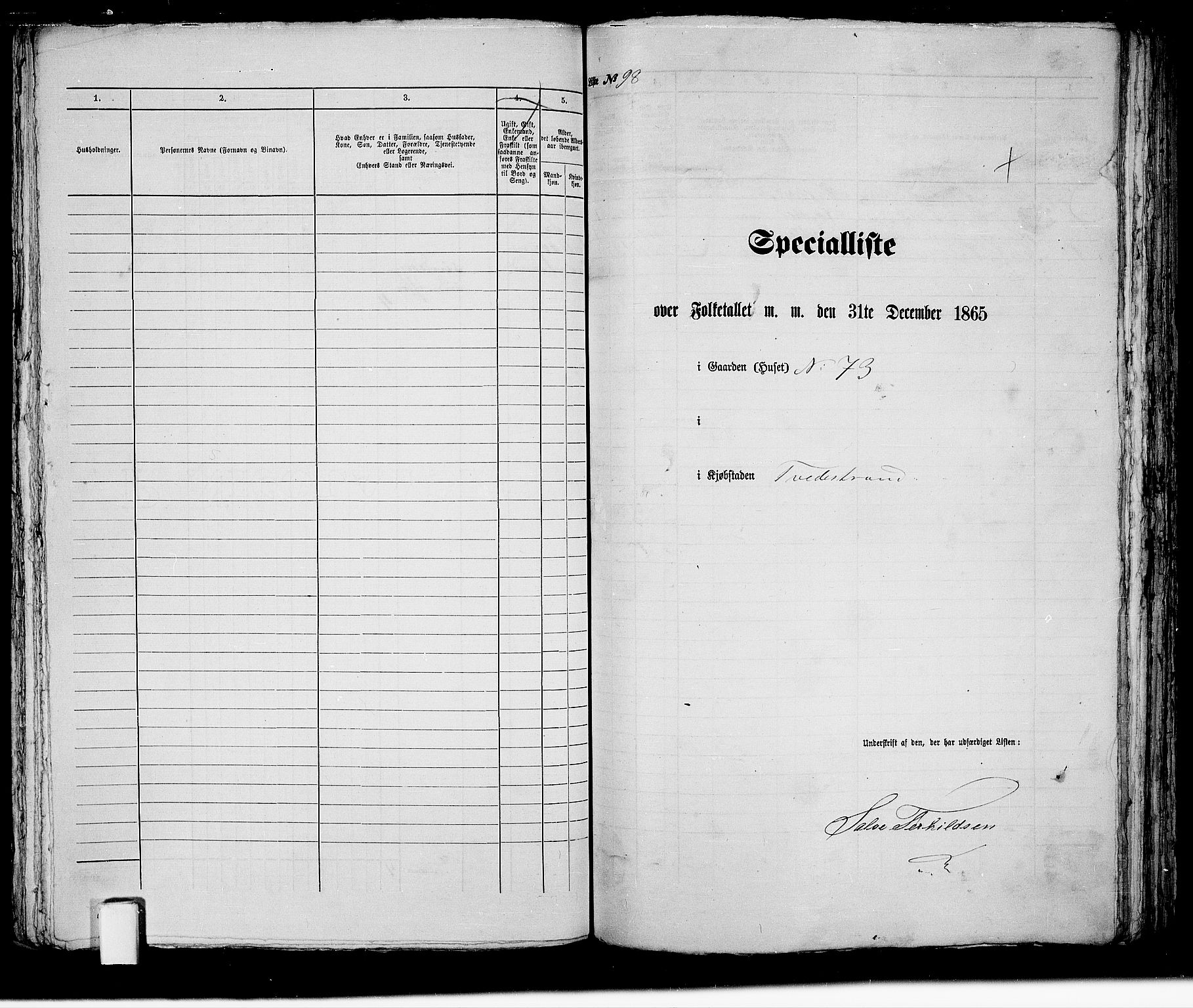 RA, 1865 census for Holt/Tvedestrand, 1865, p. 201