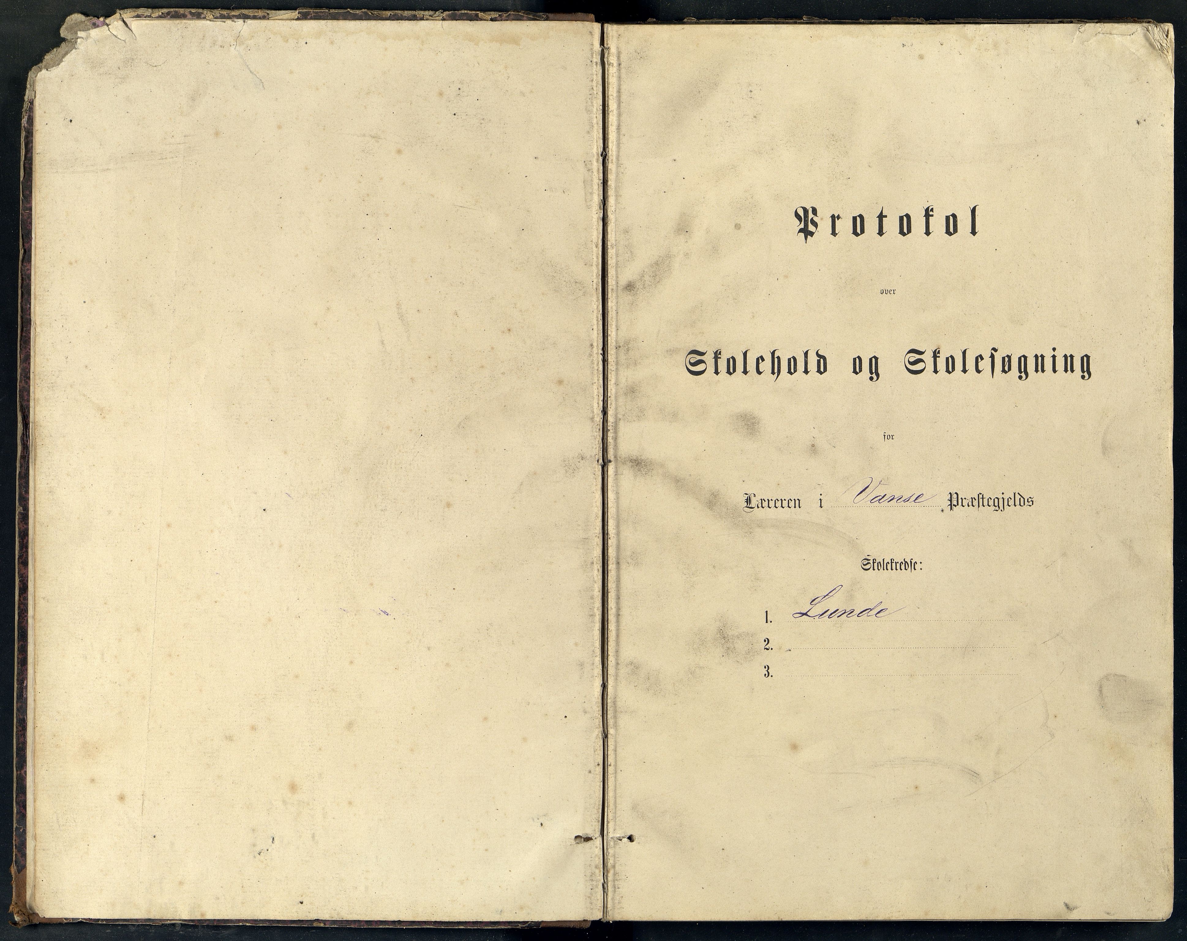 Lista kommune - Lunde Skole, ARKSOR/1003LI560/H/L0002: Skoleprotokoll, 1883-1890