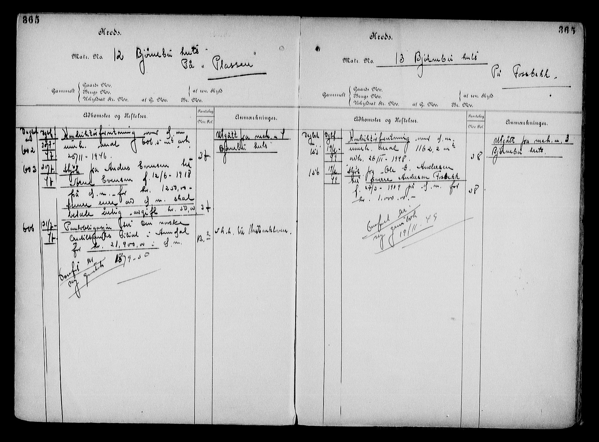 Arendal byfogd, AV/SAK-1222-0001/G/Ga/L0015: Mortgage register no. 13, 1860-1960, p. 365