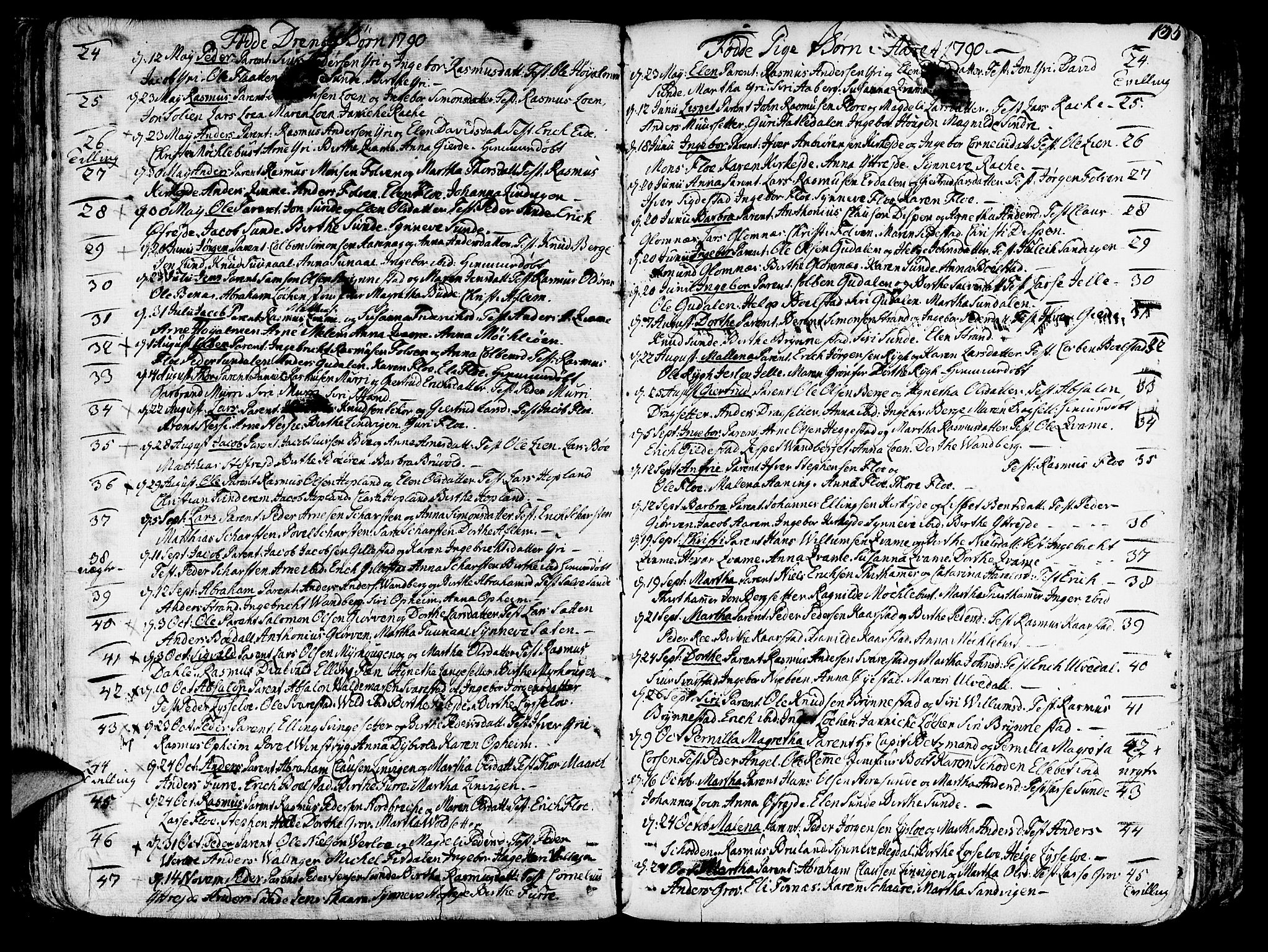 Innvik sokneprestembete, SAB/A-80501: Parish register (official) no. A 1, 1750-1816, p. 135
