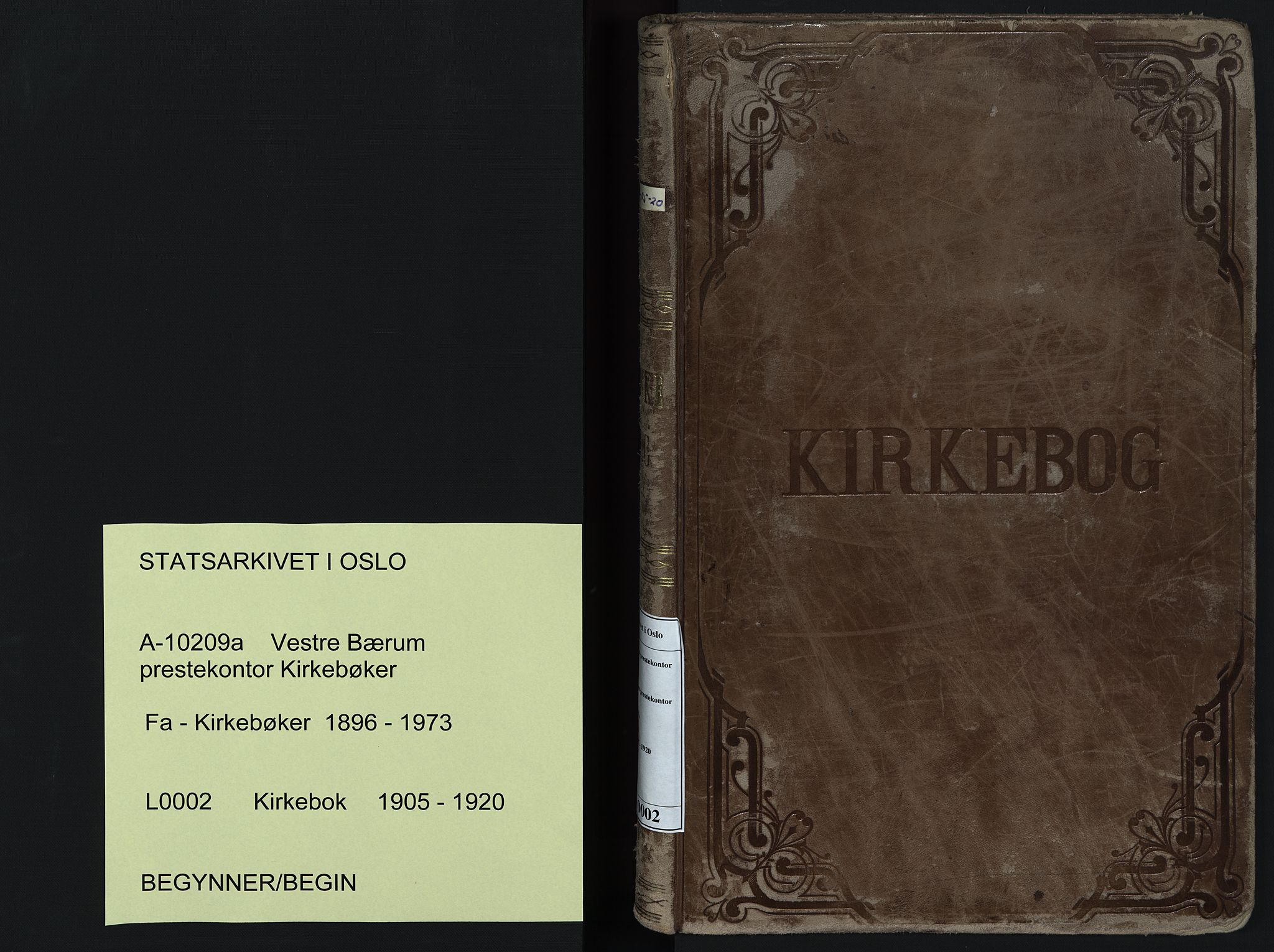 Vestre Bærum prestekontor Kirkebøker, AV/SAO-A-10209a/F/Fa/L0002: Parish register (official) no. 2, 1905-1920