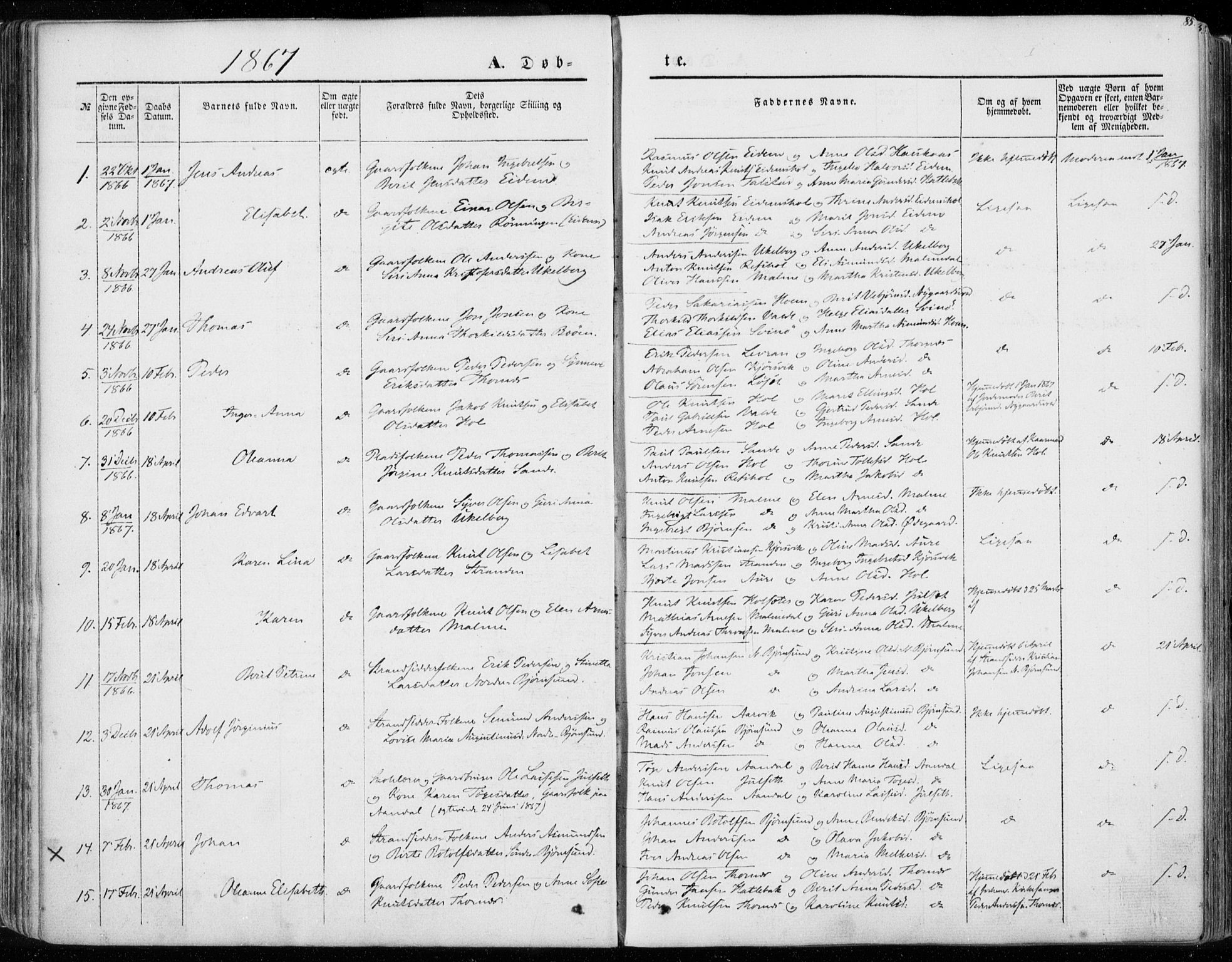 Ministerialprotokoller, klokkerbøker og fødselsregistre - Møre og Romsdal, SAT/A-1454/565/L0748: Parish register (official) no. 565A02, 1845-1872, p. 85