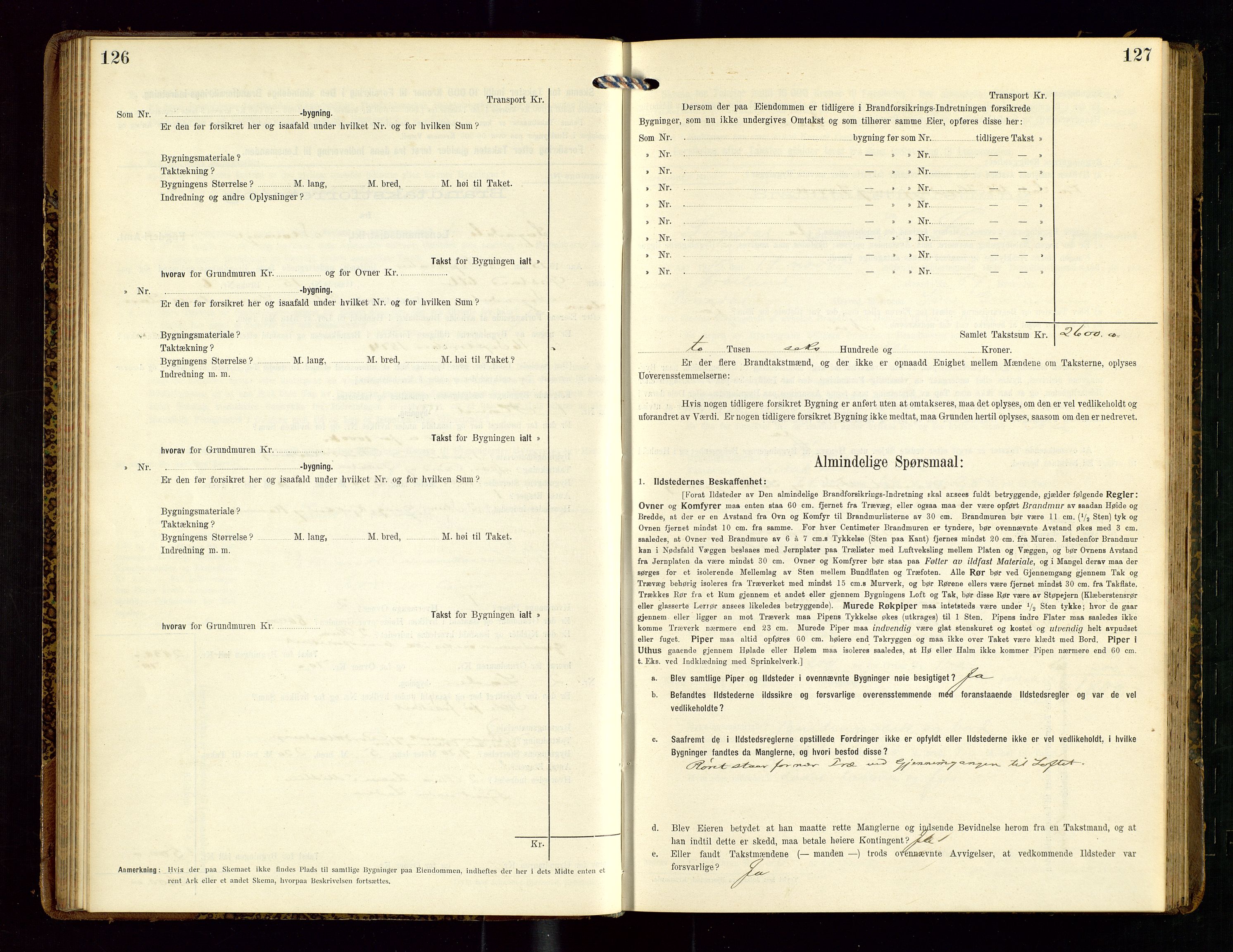 Sokndal lensmannskontor, AV/SAST-A-100417/Gob/L0003: "Brandtakst-Protokol", 1914-1917, p. 126-127