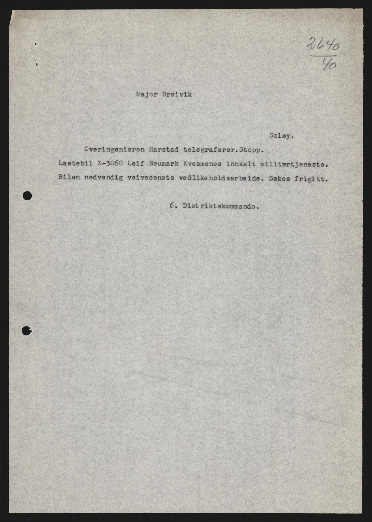 Forsvaret, Forsvarets krigshistoriske avdeling, AV/RA-RAFA-2017/Y/Yb/L0123: II-C-11-600  -  6. Divisjon med avdelinger, 1940, p. 643