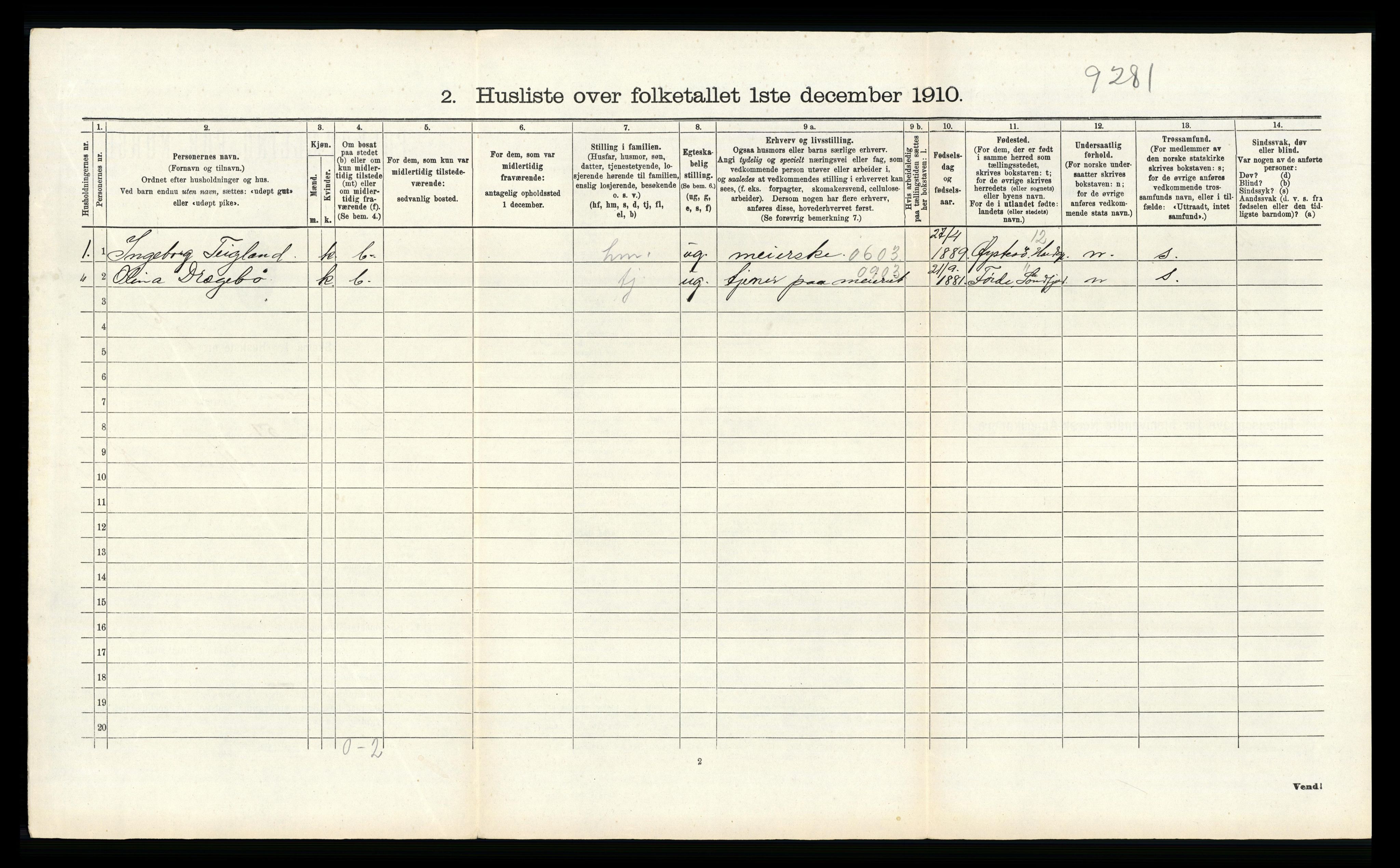 RA, 1910 census for Hjelmeland, 1910, p. 651