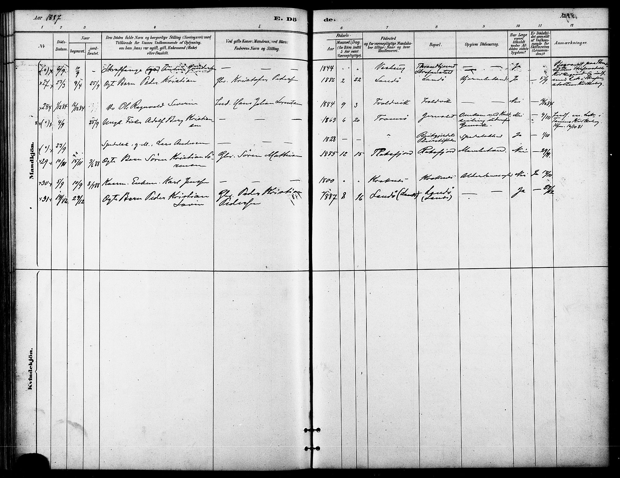 Lenvik sokneprestembete, AV/SATØ-S-1310/H/Ha/Haa/L0011kirke: Parish register (official) no. 11, 1880-1889