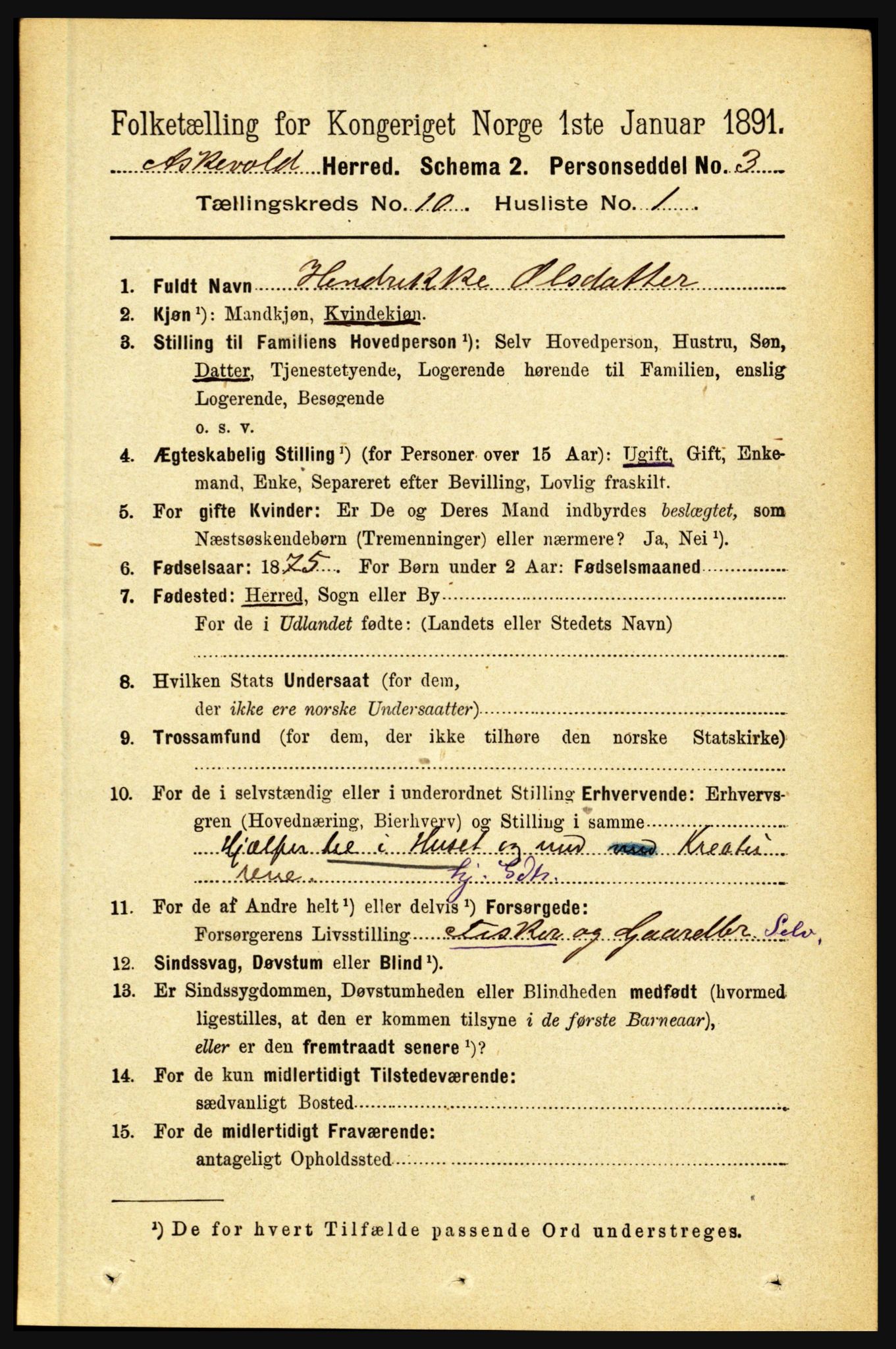 RA, 1891 census for 1428 Askvoll, 1891, p. 2982