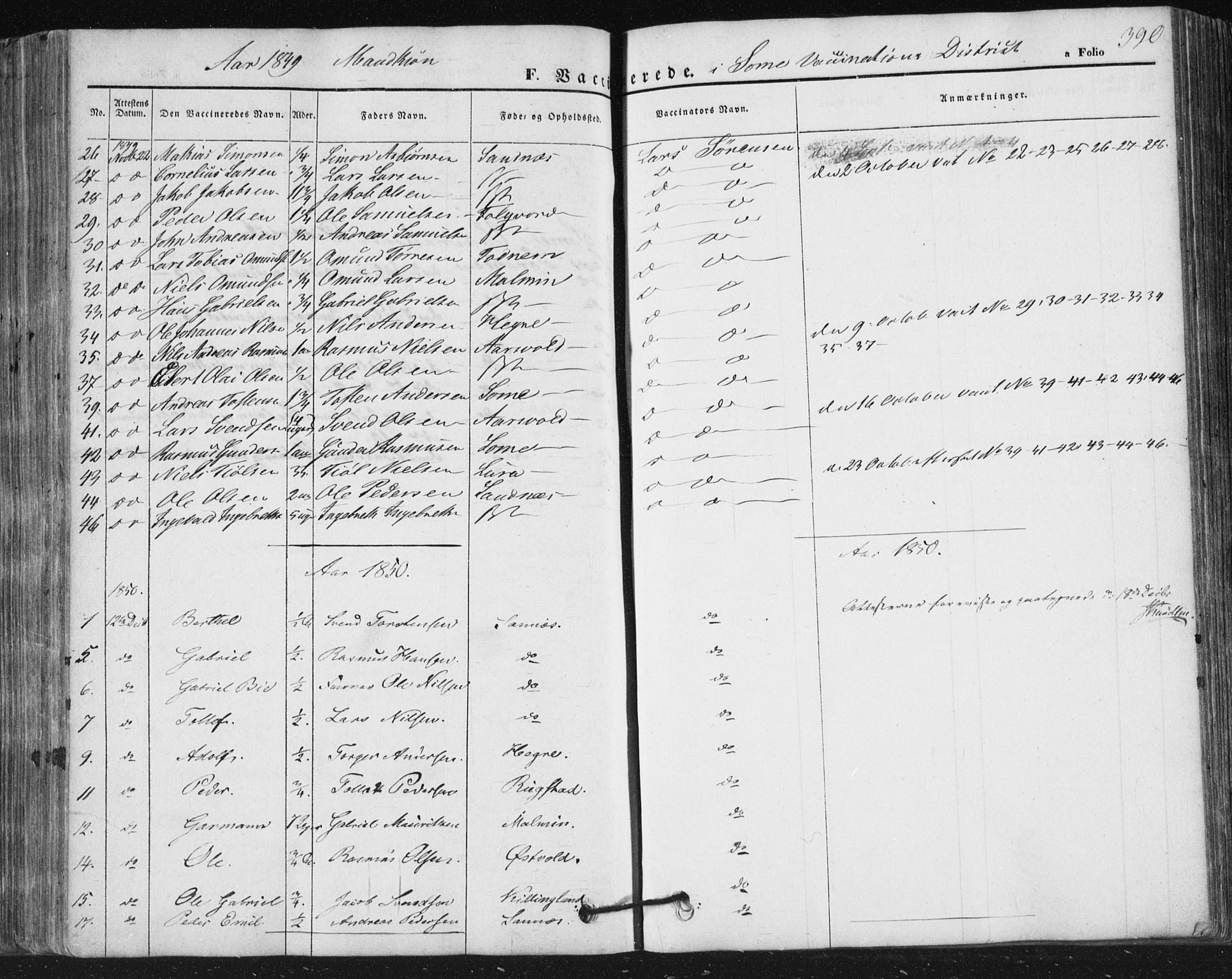 Høyland sokneprestkontor, SAST/A-101799/001/30BA/L0008: Parish register (official) no. A 8, 1841-1856, p. 390