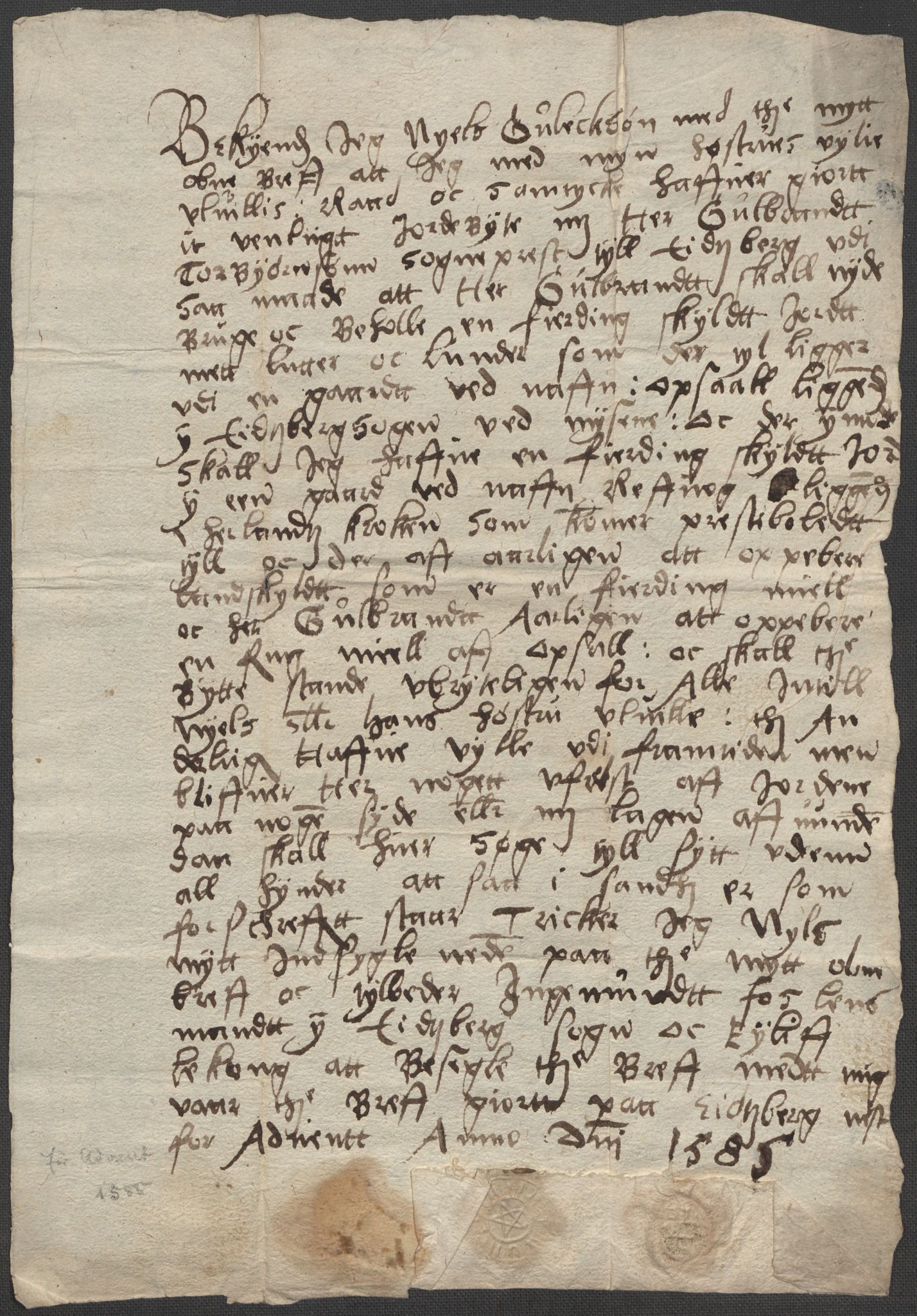 Riksarkivets diplomsamling, AV/RA-EA-5965/F15/L0004: Prestearkiv - Østfold, 1577-1709, p. 54