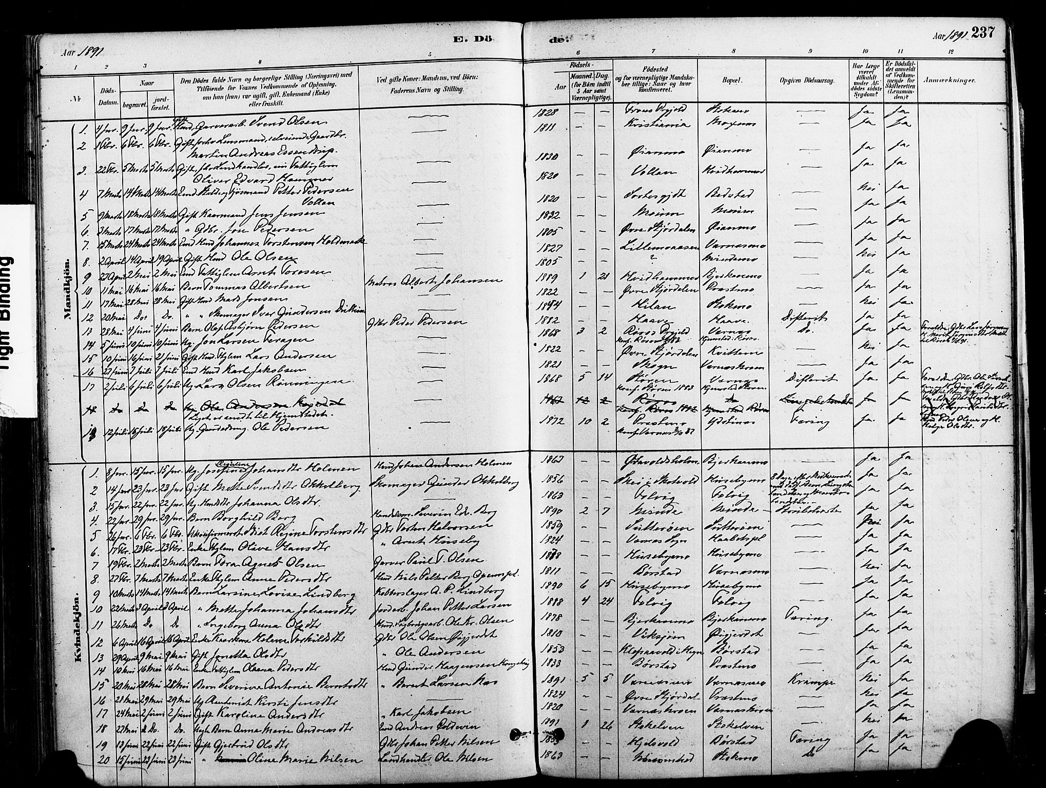Ministerialprotokoller, klokkerbøker og fødselsregistre - Nord-Trøndelag, SAT/A-1458/709/L0077: Parish register (official) no. 709A17, 1880-1895, p. 237