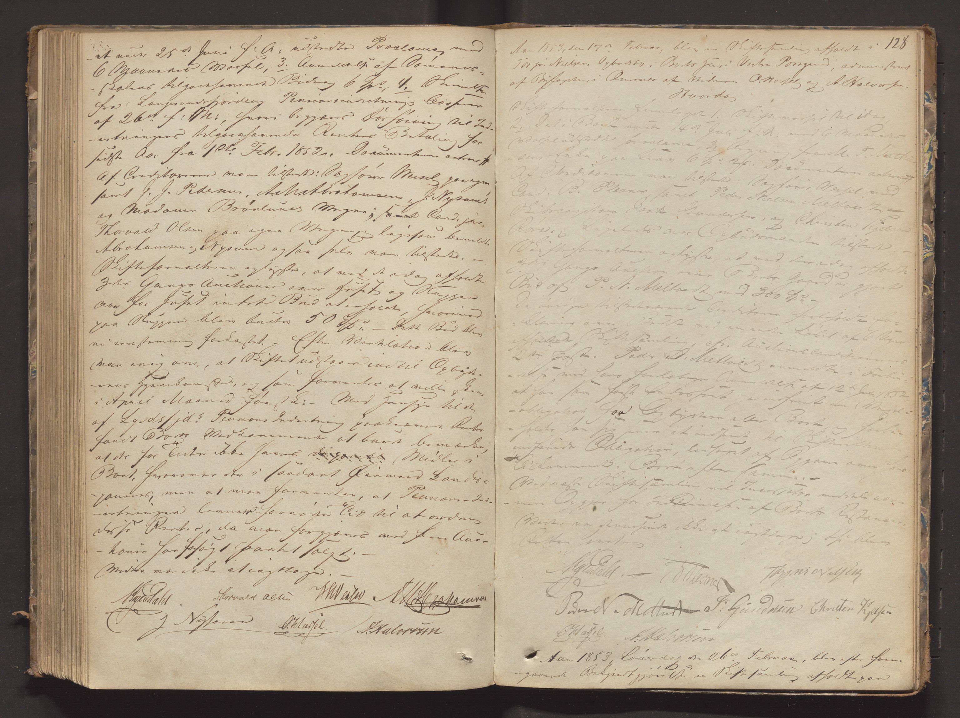 Porsgrunn byfogd, AV/SAKO-A-106/H/Hb/L0006: Skifteprotokoll - B., 1849-1853, p. 127b-128a